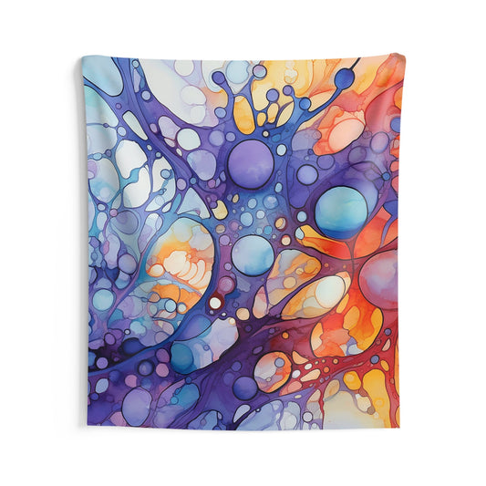 Trippy Indoor Wall Tapestries. Fractal Watercolor Art, Organic Abstract, Colorful Fractal. Unique designs for your dorm or chillout rooms.
