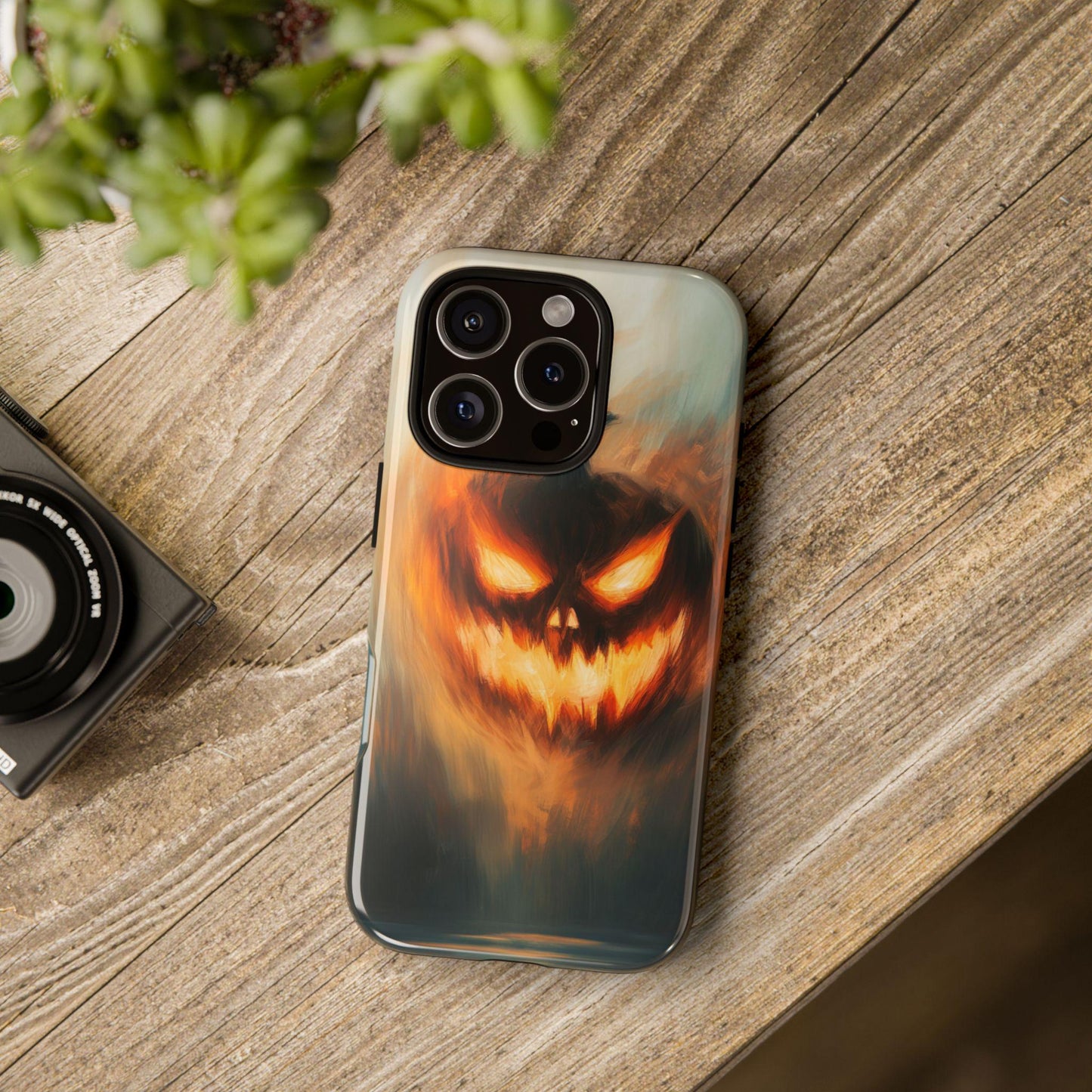 Spooky Pumpkin iPhone Case - Matte & Glossy Dual Layer Protective Cover for iPhone 12 to iPhone 15 #2