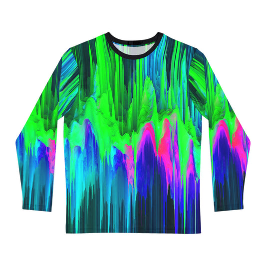 Unique gift for the holidays for those that want to stand out in a crowd, or yourself. Bright pixel drip art. Men's Long Sleeve Shirt.
