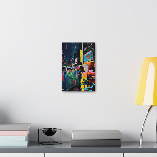 Neon Street Drips: Abstract City Scene