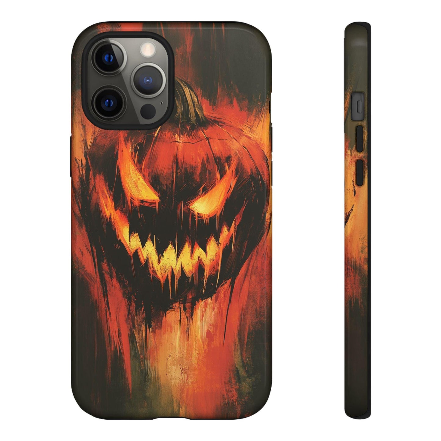 Spooky Pumpkin iPhone Case - Matte & Glossy Dual Layer Protective Cover for iphone, Samsung, Google Pixel