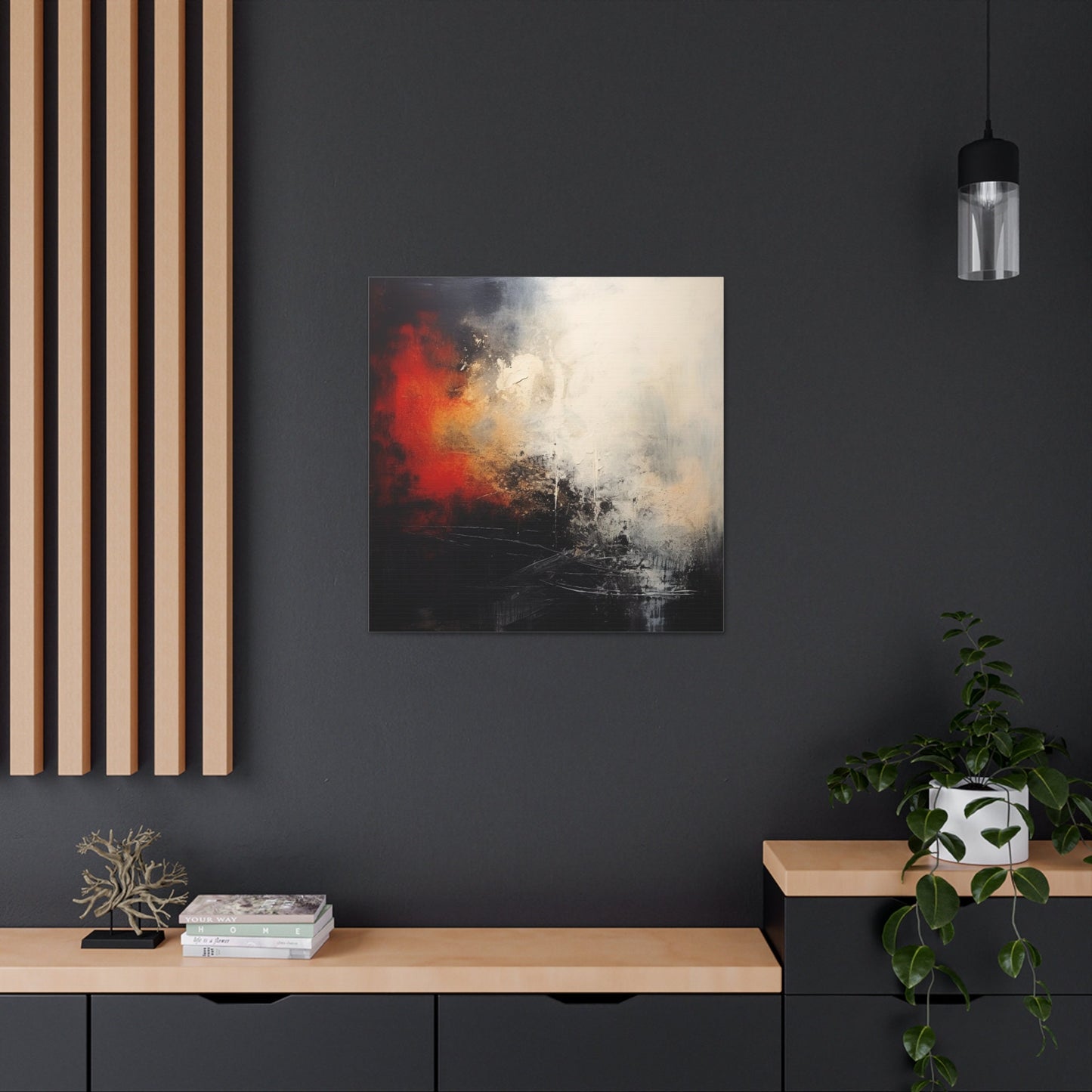 Unique Wall Art for your Home, Apartment or Dorm Room. Abstract print #1 with light and dark colors mixed with red. Awesome painting 4 U.
