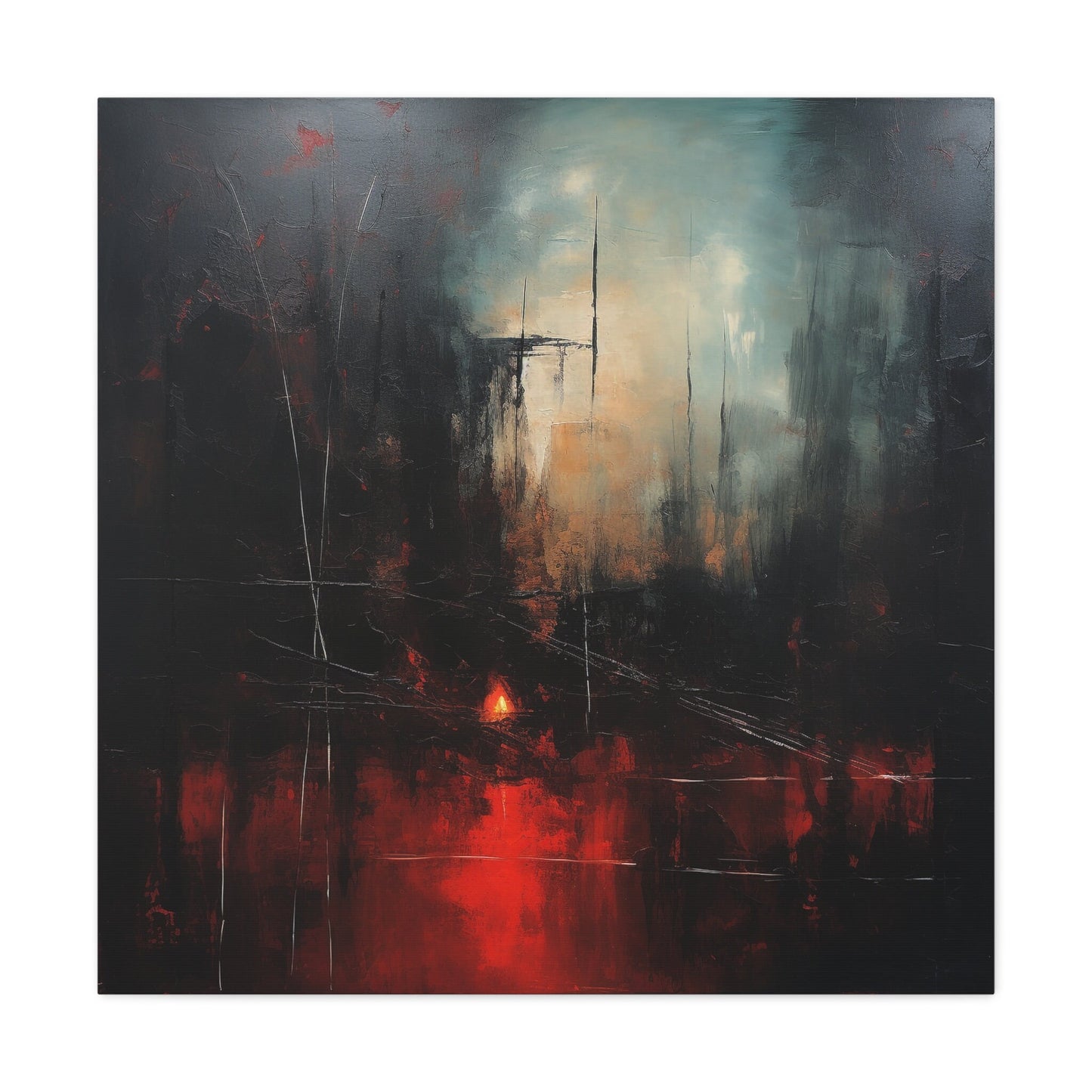Unique Wall Art for your Home, Apartment or Dorm Room. Abstract print #2 with light and dark colors mixed with red. Awesome painting 4 U.