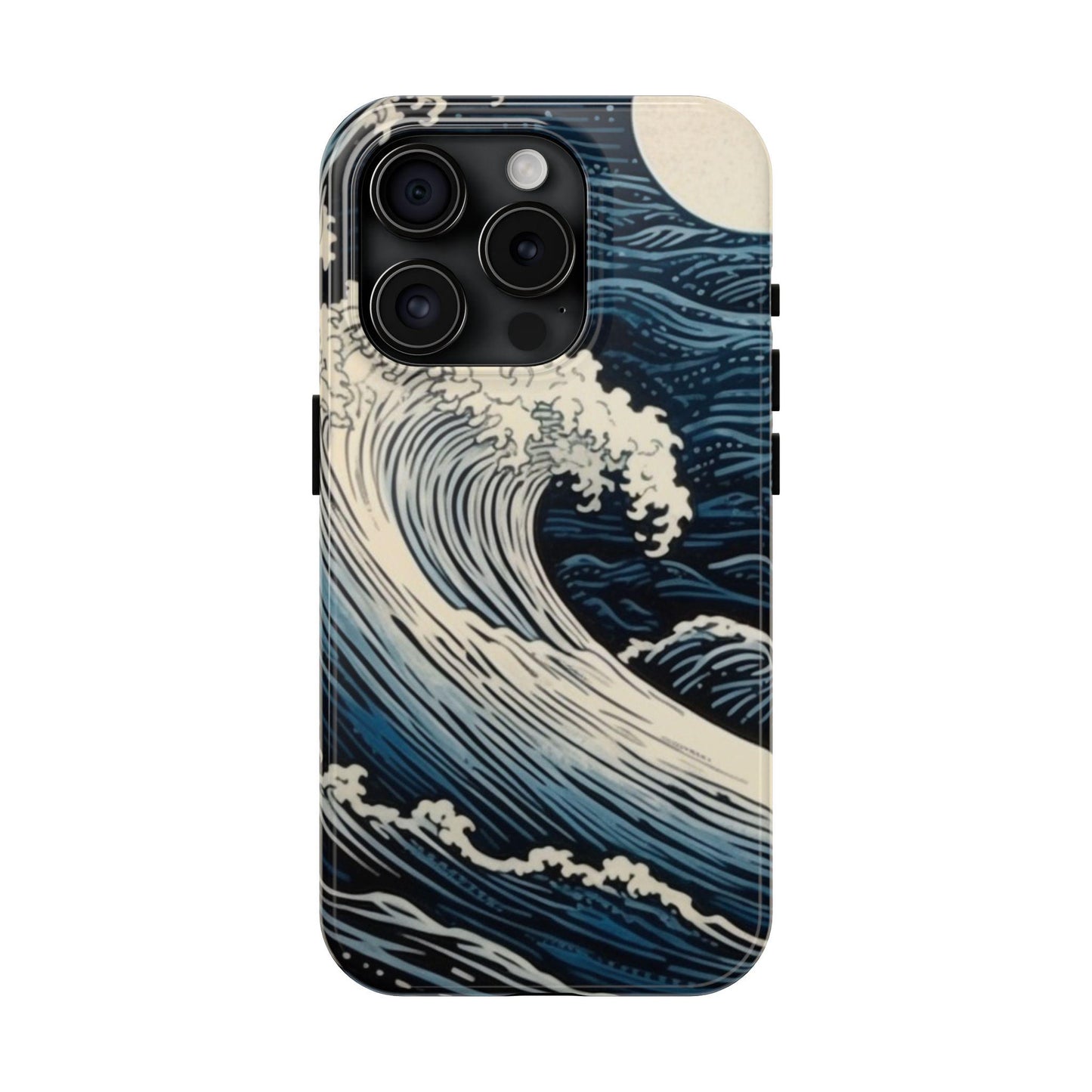 Blue wave Japanese Style Etching Print. Samsung Galaxy or iPhone Tough Case | Amazing mobile case.
