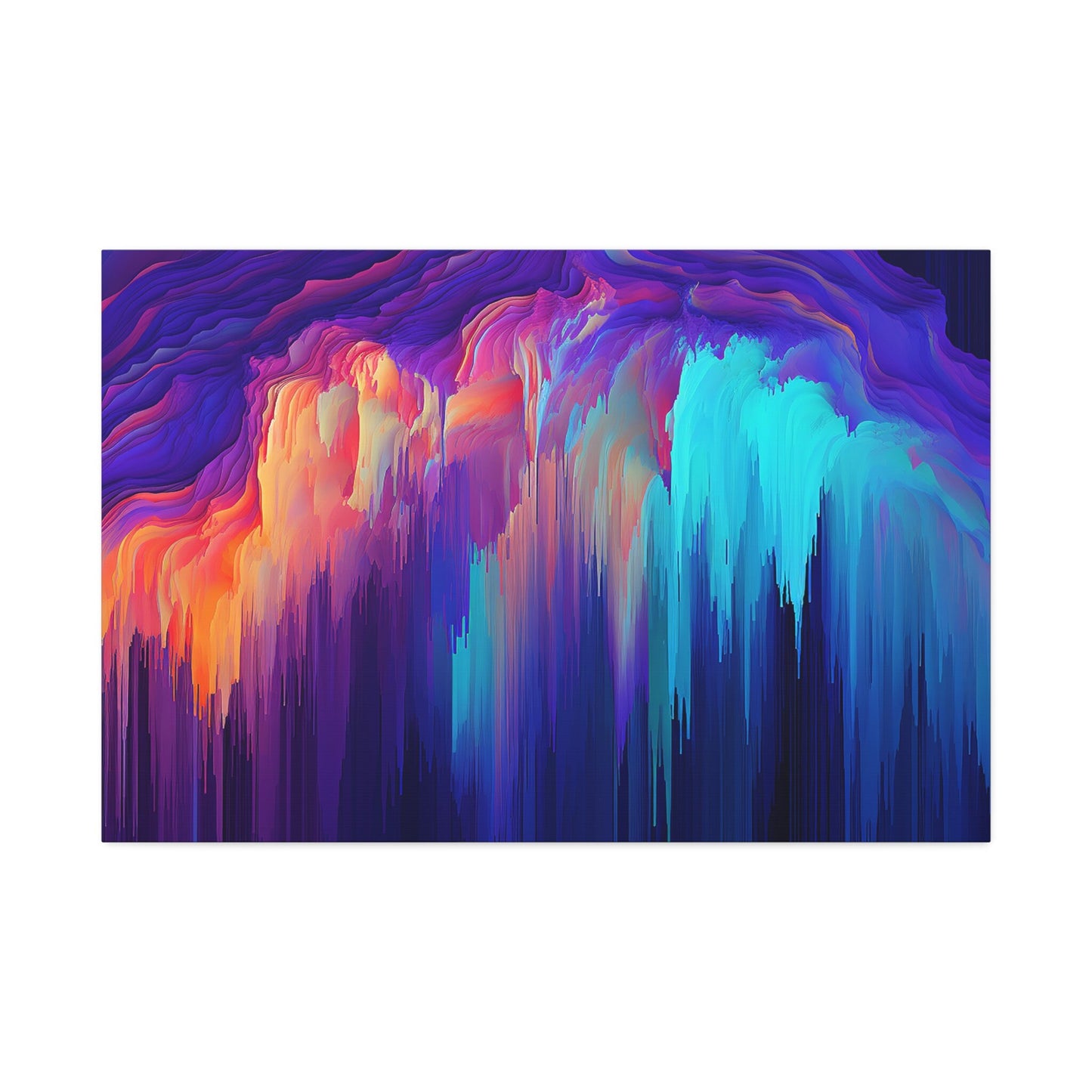 Unique College Dorm, Home or Apartment Wall Art | Teal, Purple, and Orange Pixel Drift Art. Ai generated.