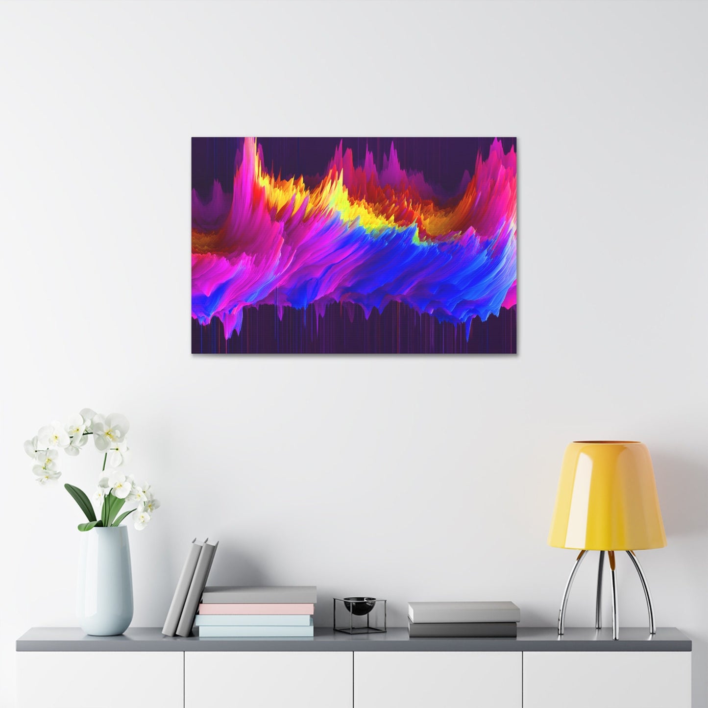 Unique College Dorm or New Apartment Wall Art | Multi-colored Pixel Drift Art print 3. Ai generated.