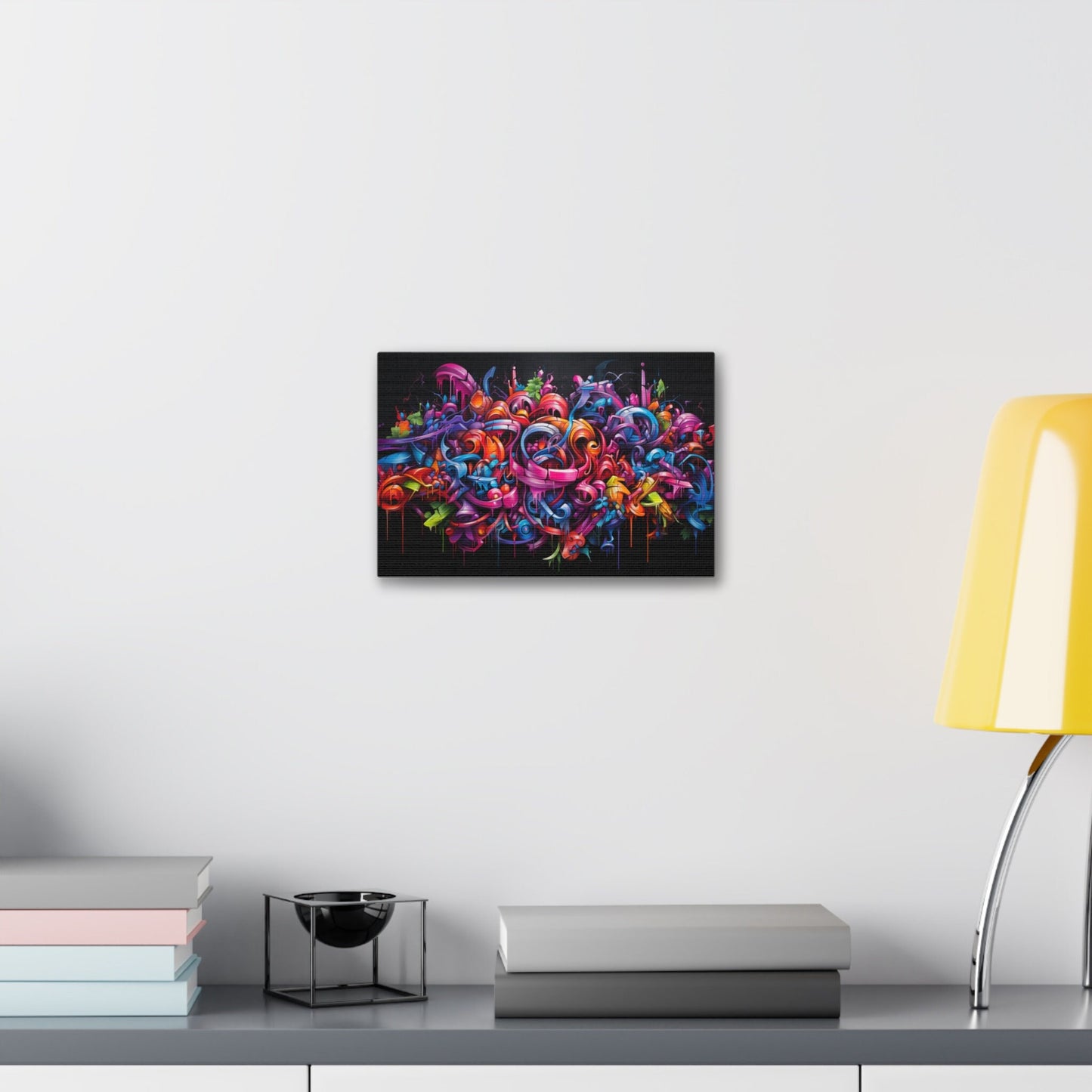 Unique College Dorm or New Apartment Wall Art | Multi-colored Graffiti Style print 2. Ai generated.