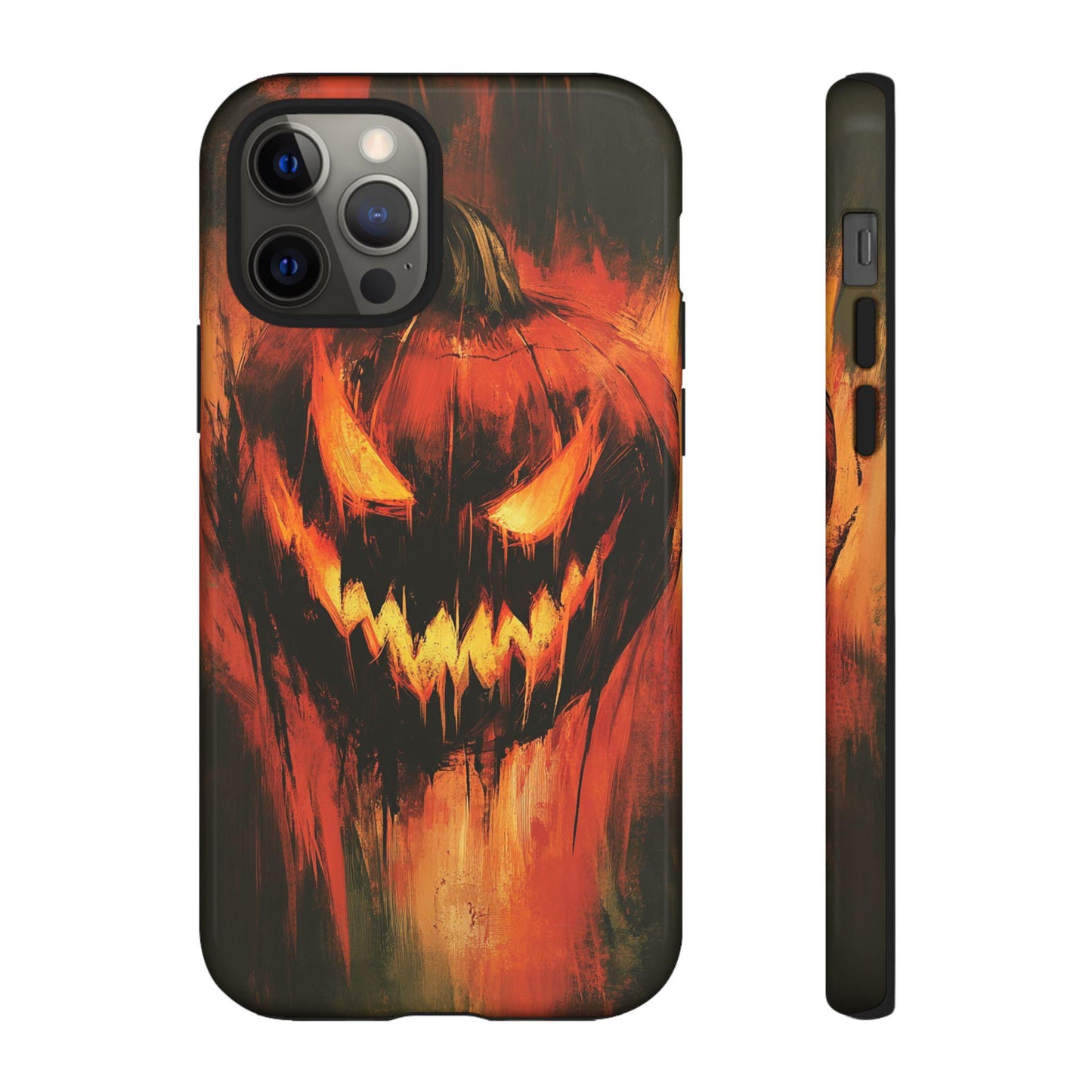 Spooky Pumpkin iPhone Case - Matte & Glossy Dual Layer Protective Cover for iphone, Samsung, Google Pixel