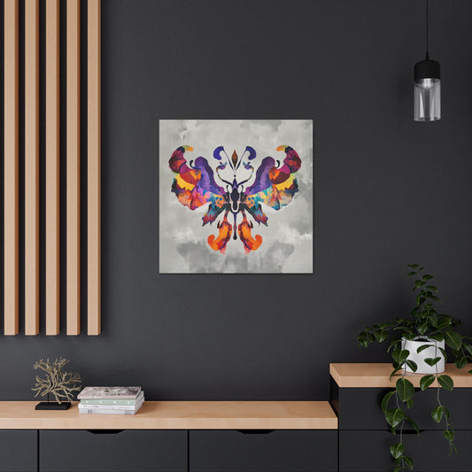 2: Art Print, Rorschach Test Inspired Multi-Color Wall Decor, Concrete Background, Gallery Wrap, Home Decor, Psychologist Gift, Inkblot