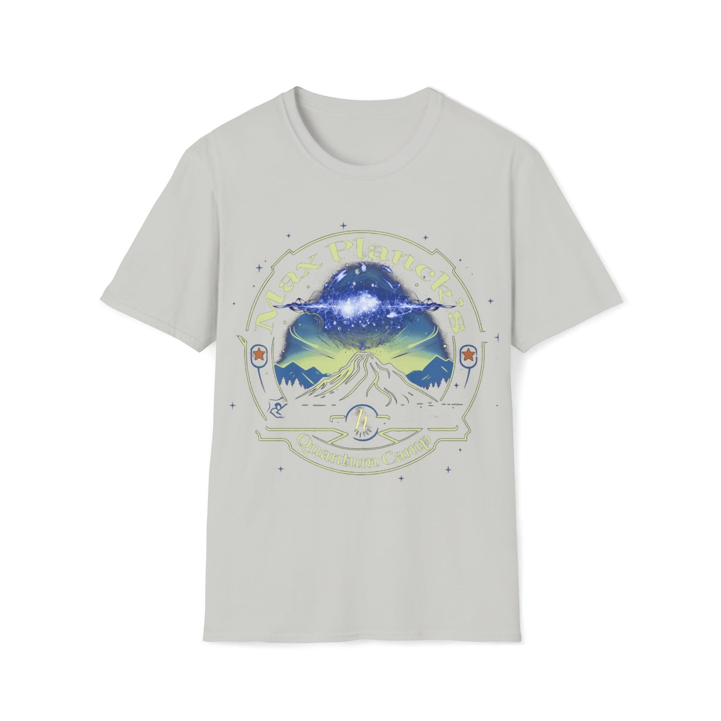 T-shirt no one else has. Max Planck's Quantum Camp t-shirt for the person who loves things that are not ordinary| retro 80's style camp