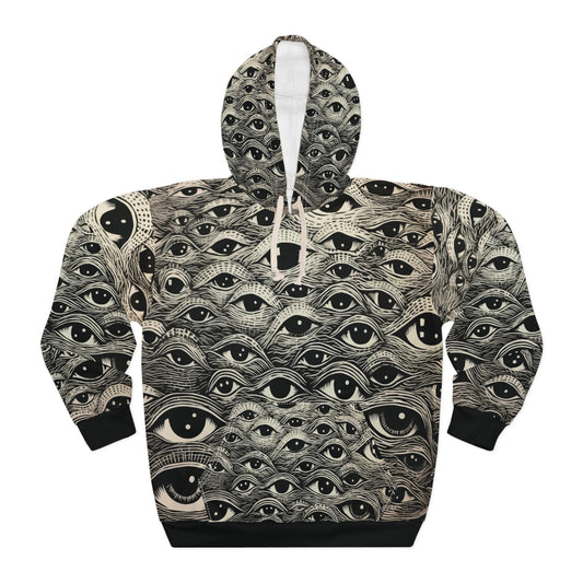 All Eyes On Me Hoodie | Unisex Pullover with Hypnotic Eye Design Unique, Trendy Streetwear