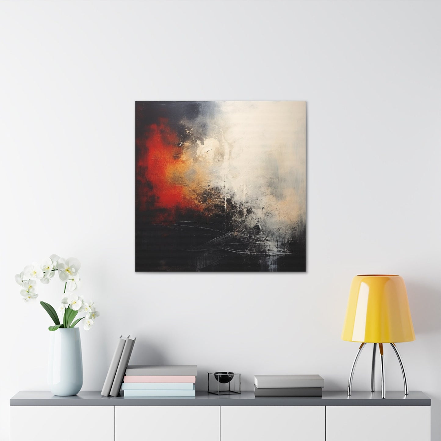 Unique Wall Art for your Home, Apartment or Dorm Room. Abstract print #1 with light and dark colors mixed with red. Awesome painting 4 U.
