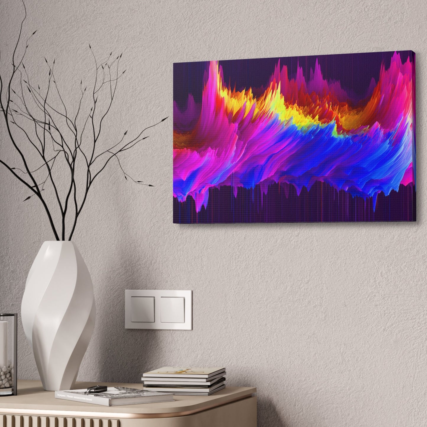 Unique College Dorm or New Apartment Wall Art | Multi-colored Pixel Drift Art print 3. Ai generated.