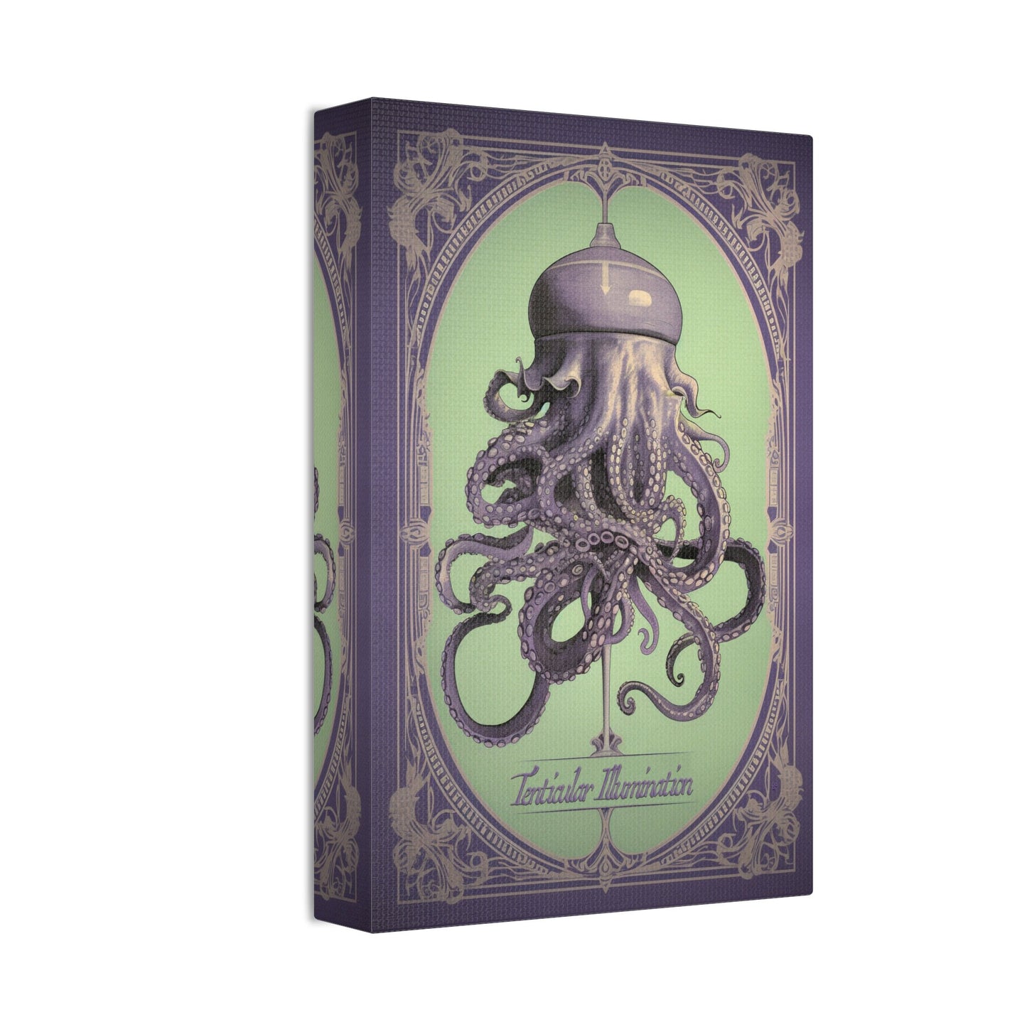 Unique College Dorm or New Apartment Wall Art | Art Nouveau liquor advertisement style print for an octopus light. Ai generated.