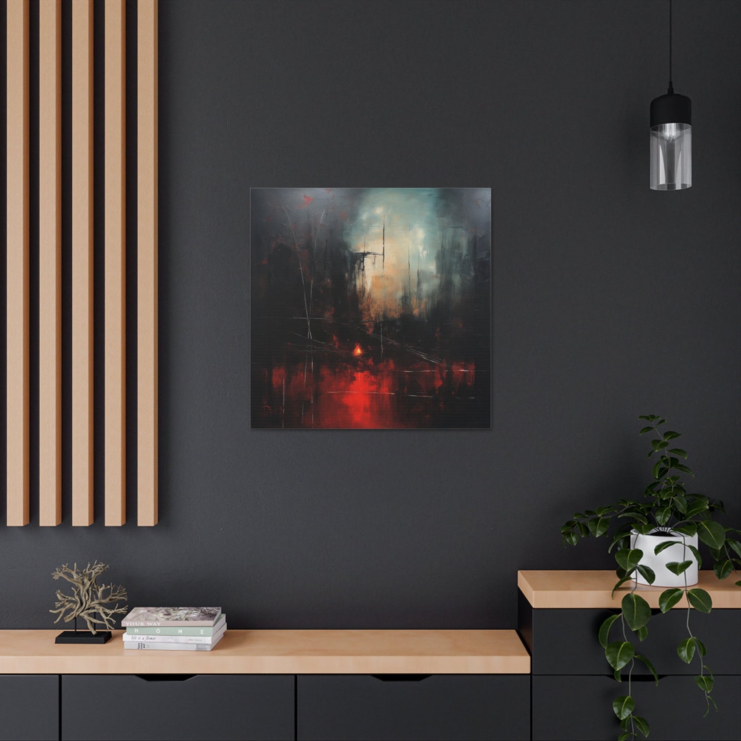 Unique Wall Art for your Home, Apartment or Dorm Room. Abstract print #2 with light and dark colors mixed with red. Awesome painting 4 U.