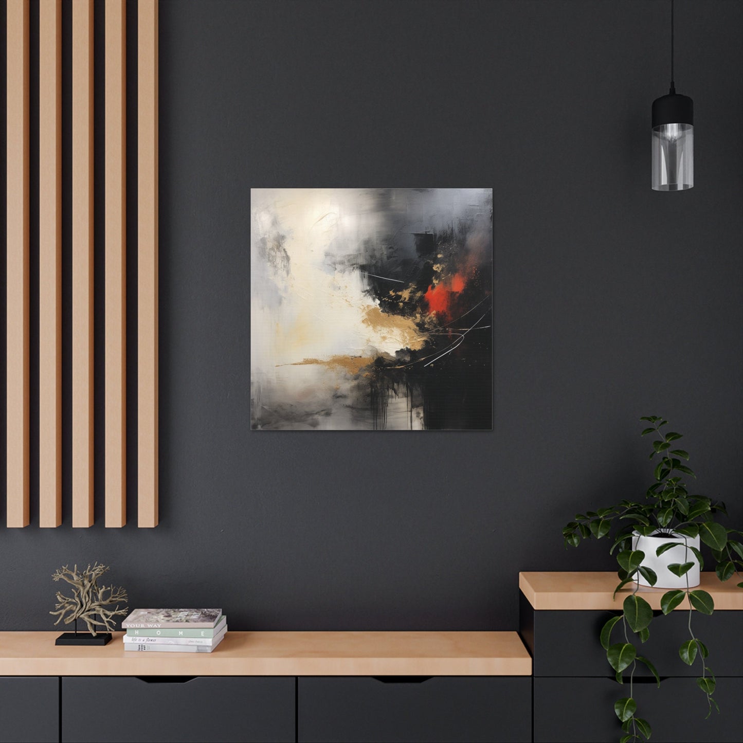 Unique Wall Art for your Home, Apartment or Dorm Room. Abstract print #3 with light and dark colors mixed with red. Awesome painting 4 U.