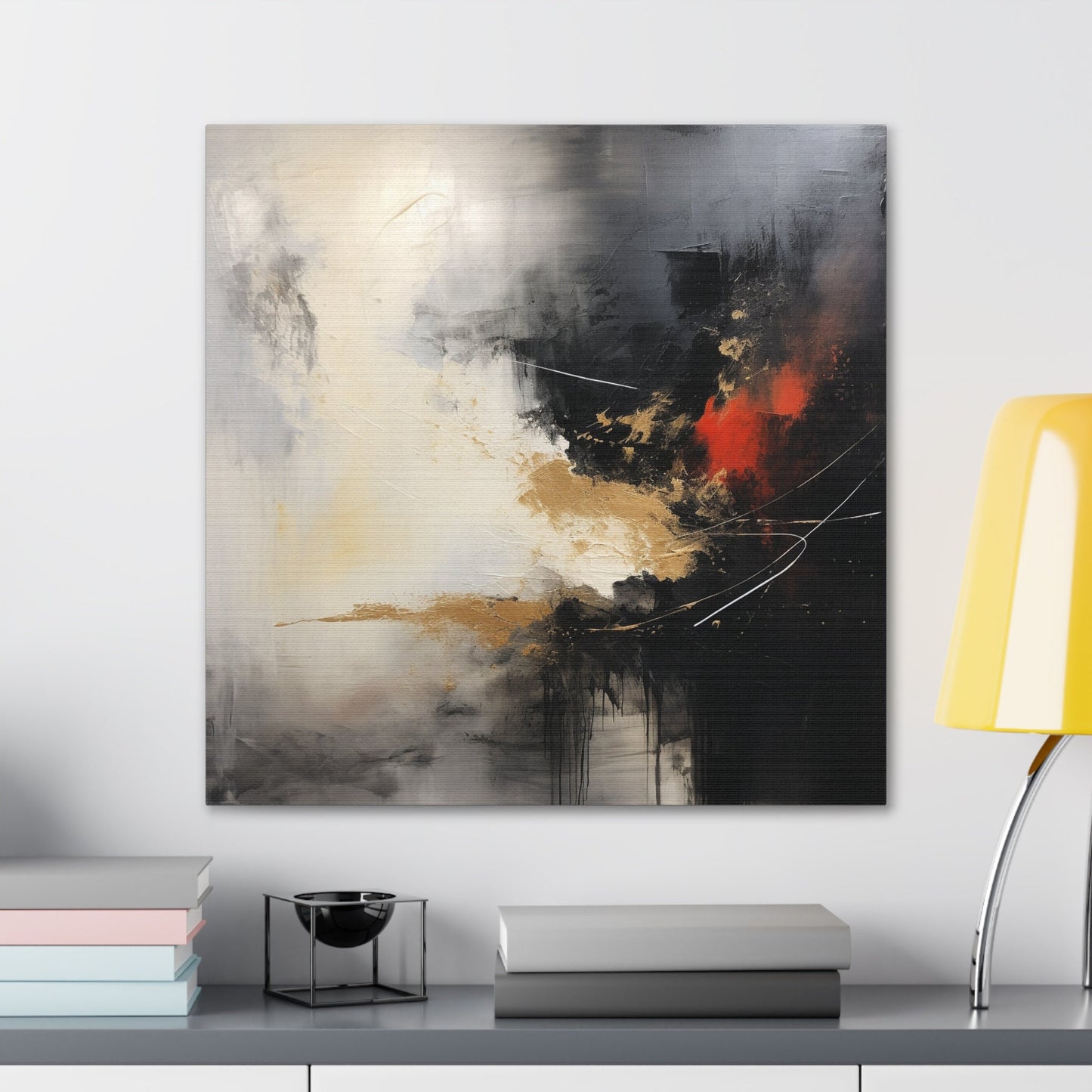 Unique Wall Art for your Home, Apartment or Dorm Room. Abstract print #3 with light and dark colors mixed with red. Awesome painting 4 U.