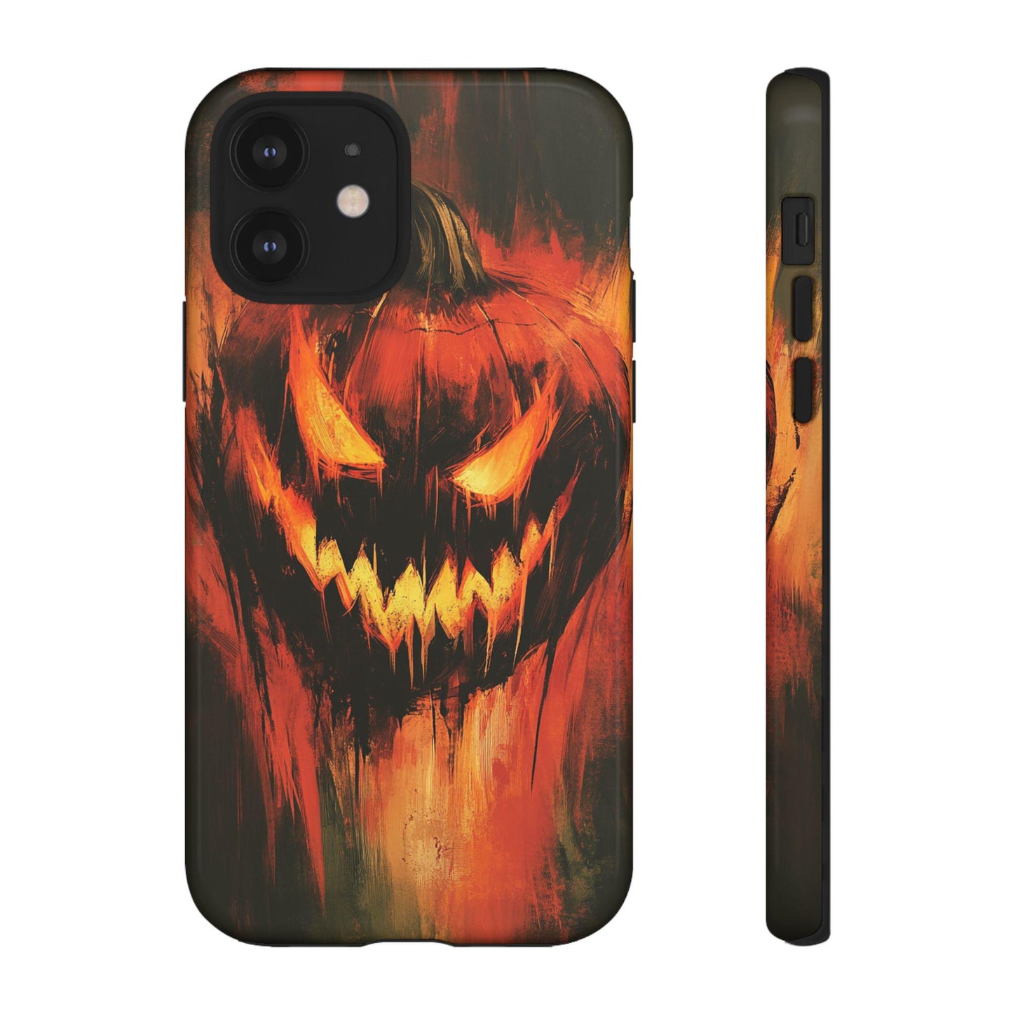 Spooky Pumpkin iPhone Case - Matte & Glossy Dual Layer Protective Cover for iphone, Samsung, Google Pixel