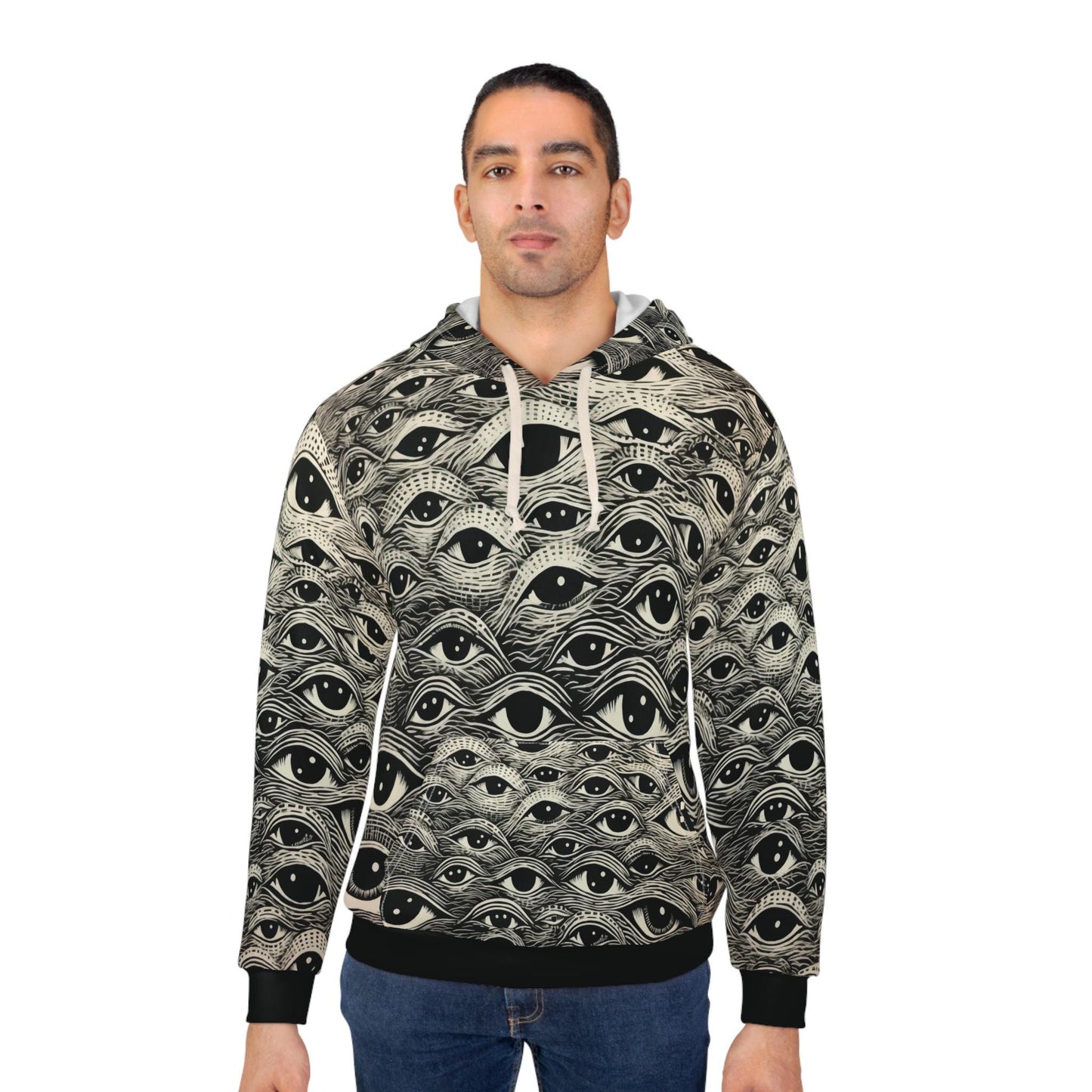 All Eyes On Me Hoodie | Unisex Pullover with Hypnotic Eye Design Unique, Trendy Streetwear