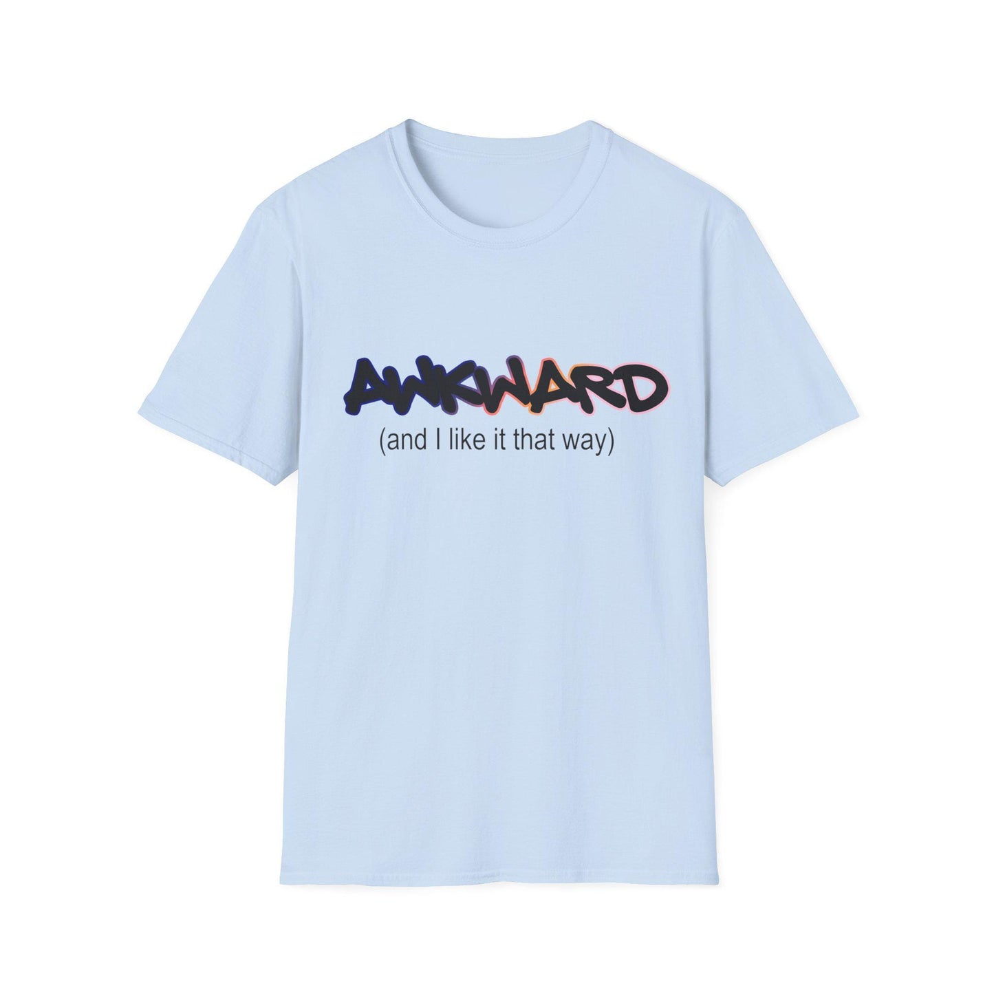 Funny Awkward and I Like It, Unisex Softstyle T-Shirt, Introvert Tee, Sarcastic Humor Shirt, Socially Awkward Top, Graphic Tee for Teens