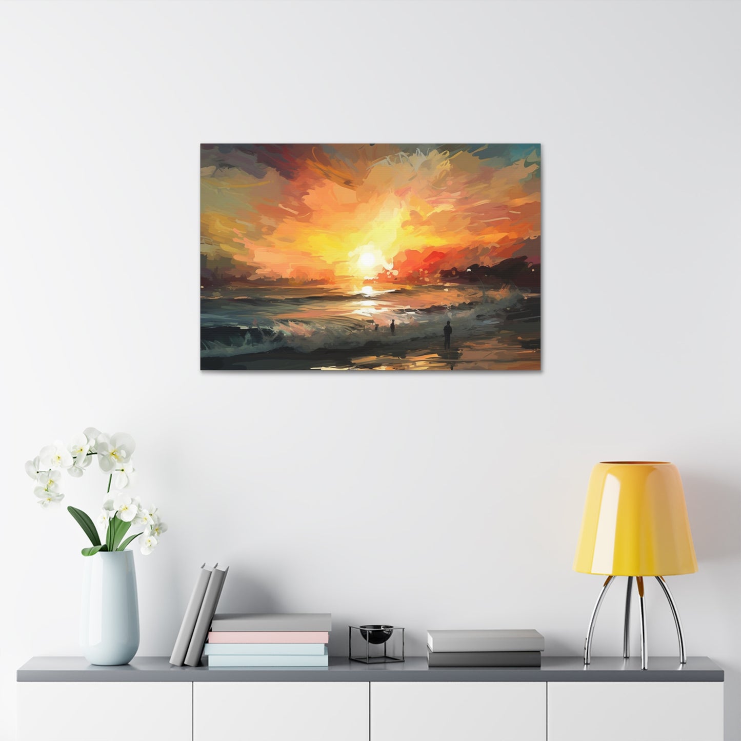 The Sky is on FIRE, Let's Surf!: Abstract Painting Print