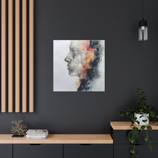 Abstract Watercolor Girl Profile Wall Art | Amazing Canvas Print for Modern Home Decor, college dorm room, or office. Contemporary decor.