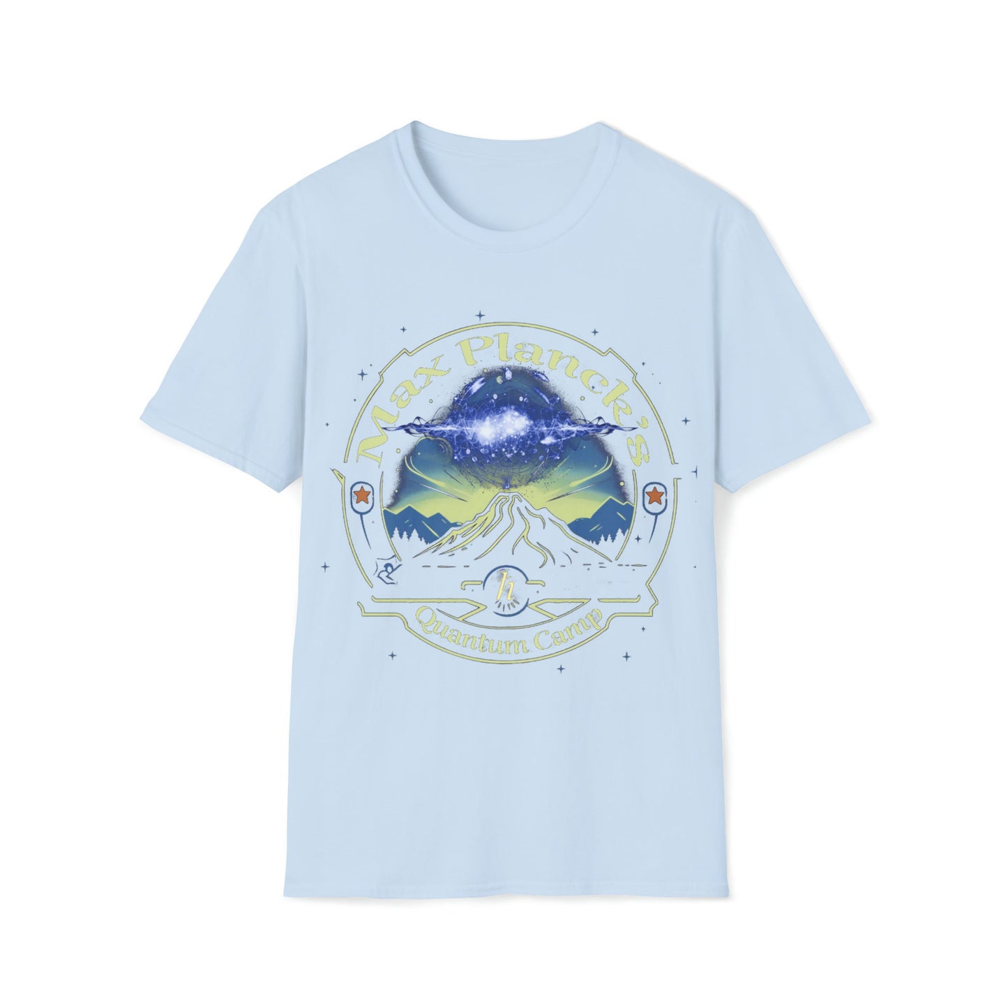T-shirt no one else has. Max Planck's Quantum Camp t-shirt for the person who loves things that are not ordinary| retro 80's style camp