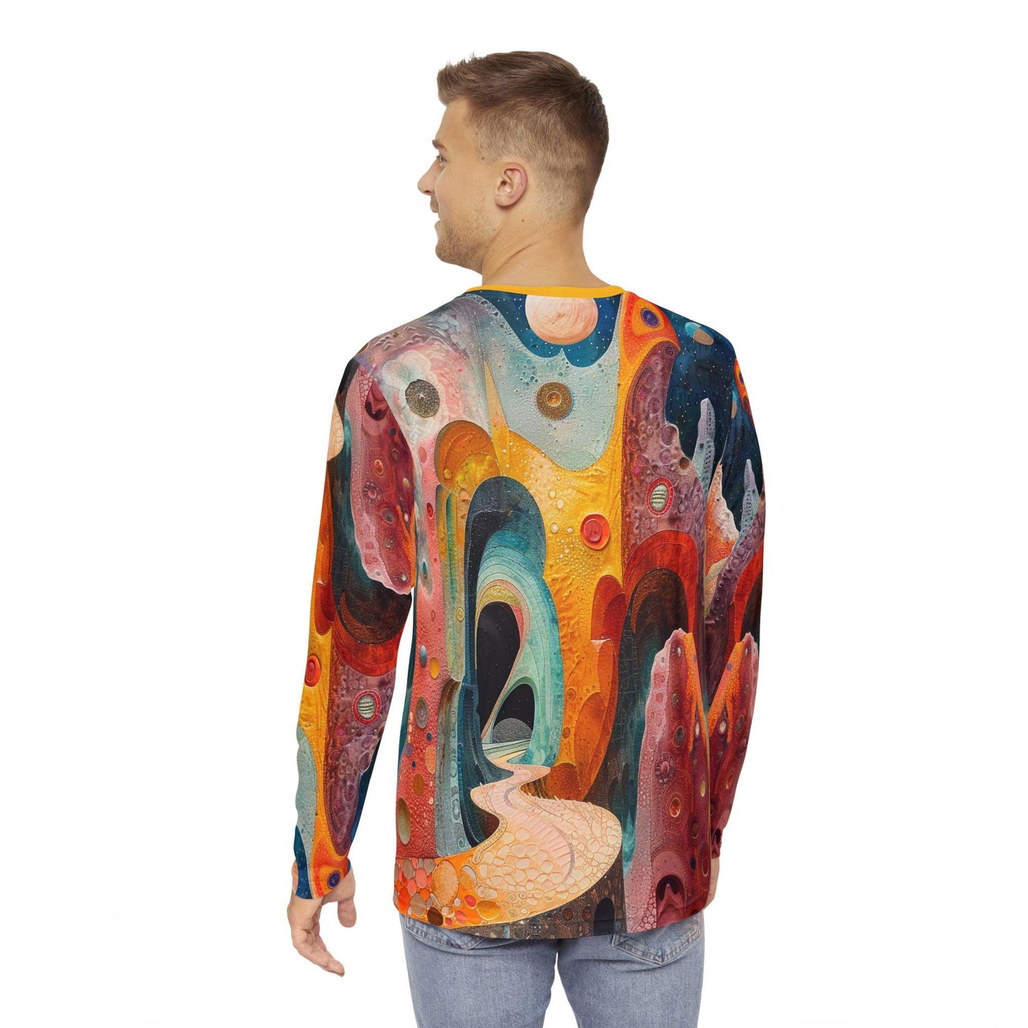 Extraterrestrial Zombie Candy Long Sleeve Shirt, Realist Detail Green and Bronze Print, Marco Mazzoni Inspired, Gender-Bending