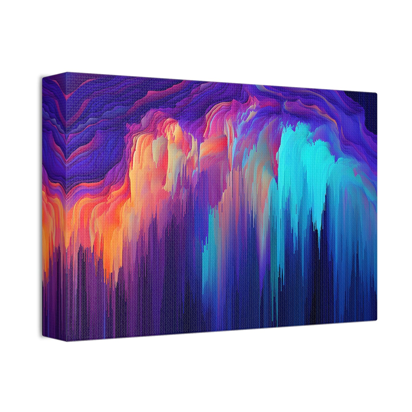 Unique College Dorm, Home or Apartment Wall Art | Teal, Purple, and Orange Pixel Drift Art. Ai generated.
