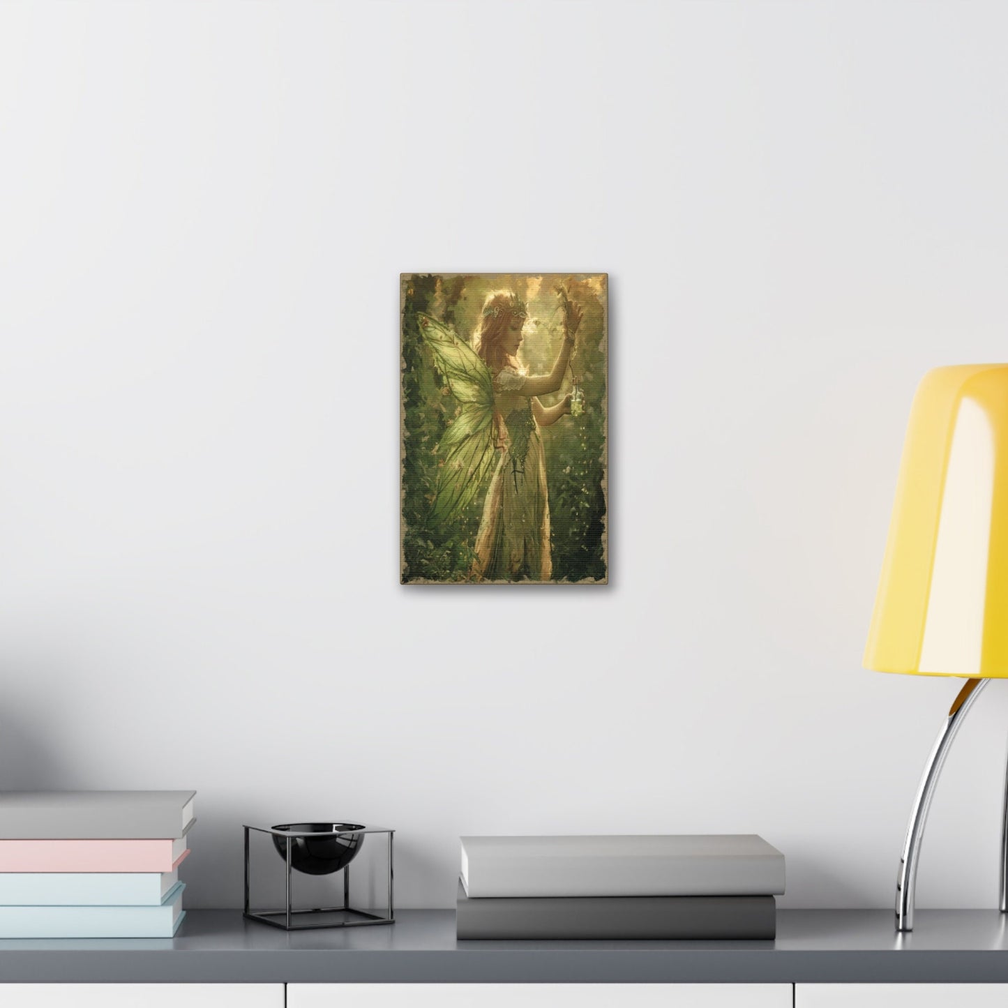 Enchanting Green Fairy Wall Art - Mystical Woodland Fairy Print - Fantasy Art for Home Decor. Made in style of art nouveau absinthe poster