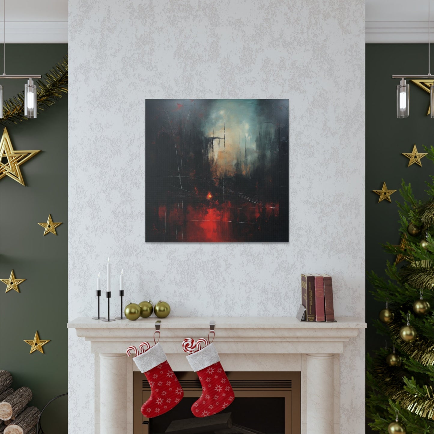 Unique Wall Art for your Home, Apartment or Dorm Room. Abstract print #2 with light and dark colors mixed with red. Awesome painting 4 U.