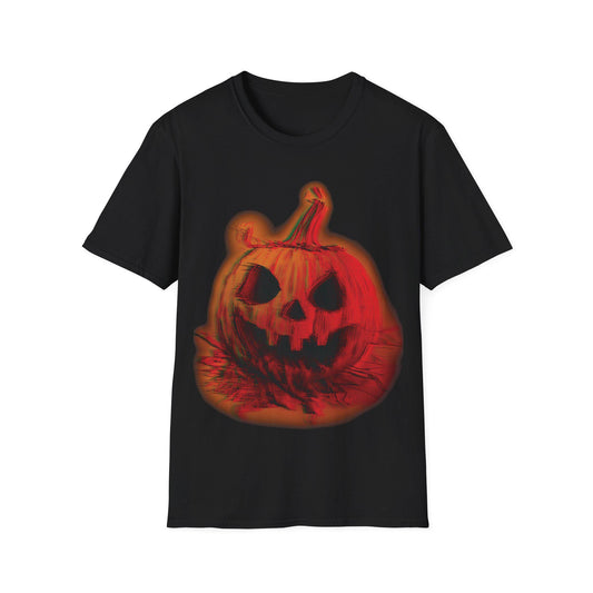 Anaglyph Pumpkin T-Shirt - Creepy Halloween Cotton Tee - Bold Graphic Shirt for Halloween Lovers! Creepy and A bit off for fall.