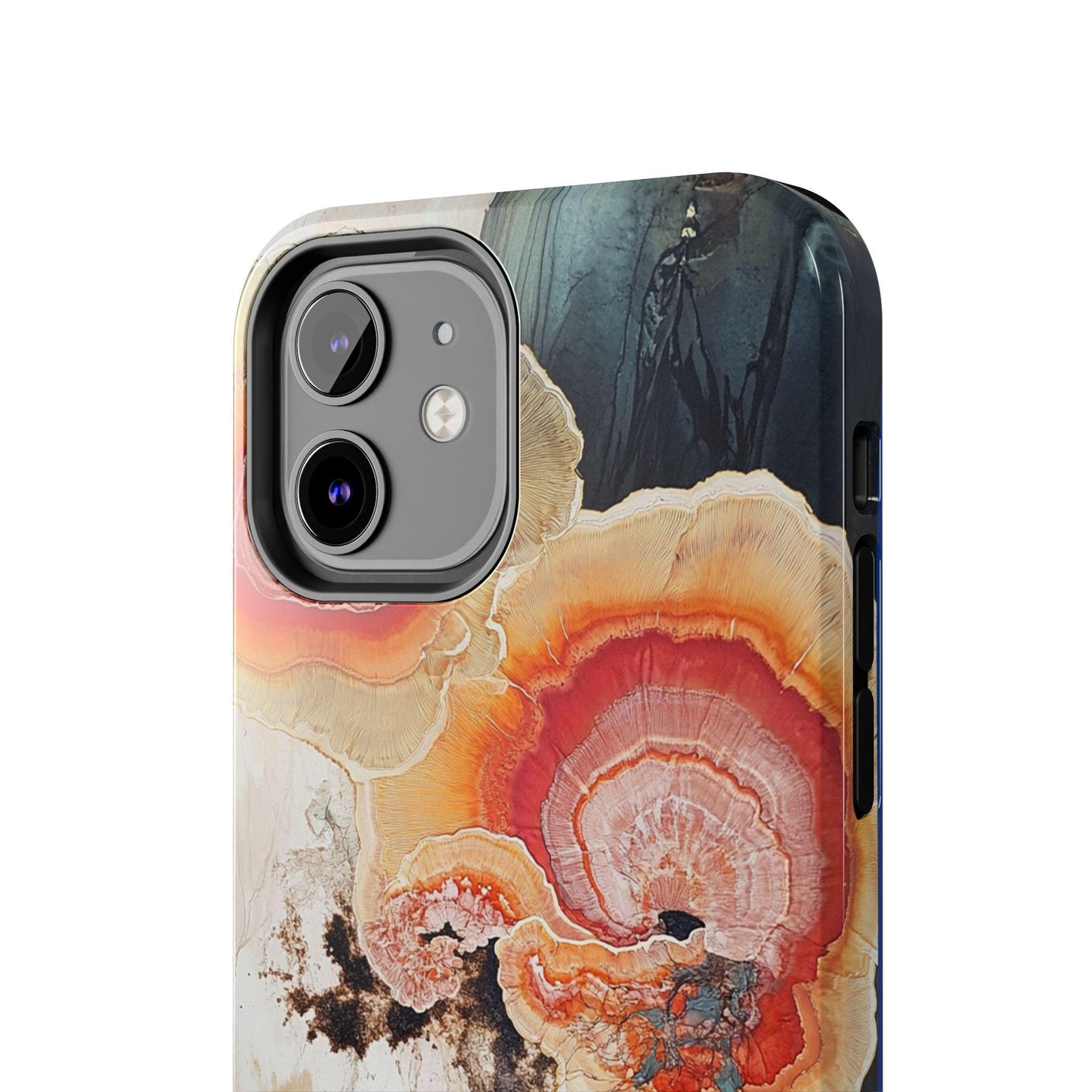 Abstract Fungal Inspired Phone Cases, Tough Samsung iPhone Cover, White Red Blue Orange Art Design