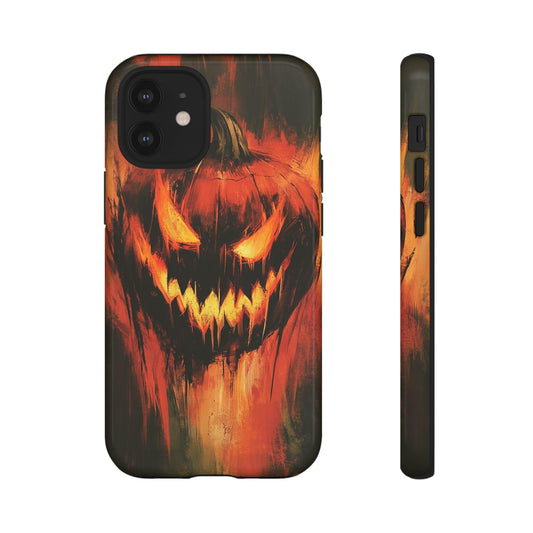 Spooky Pumpkin iPhone Case - Matte & Glossy Dual Layer Protective Cover for iphone, Samsung, Google Pixel