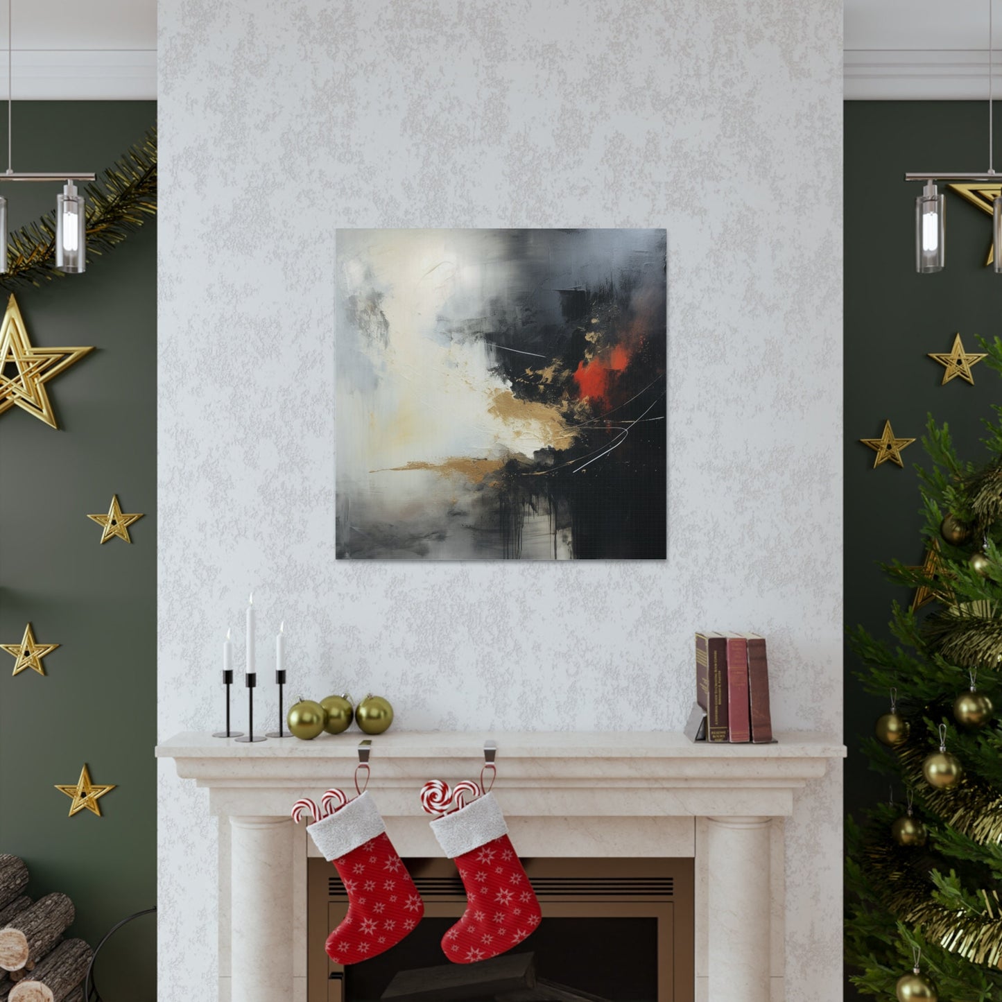 Unique Wall Art for your Home, Apartment or Dorm Room. Abstract print #3 with light and dark colors mixed with red. Awesome painting 4 U.