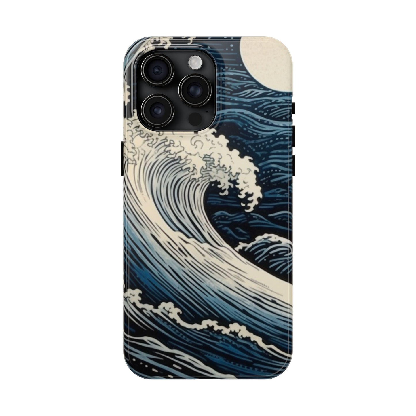 Blue wave Japanese Style Etching Print. Samsung Galaxy or iPhone Tough Case | Amazing mobile case.