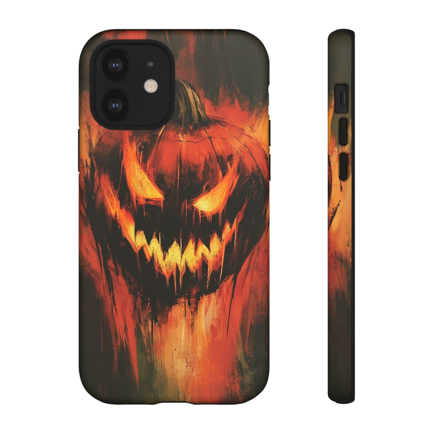 Spooky Pumpkin iPhone Case - Matte & Glossy Dual Layer Protective Cover for iphone, Samsung, Google Pixel