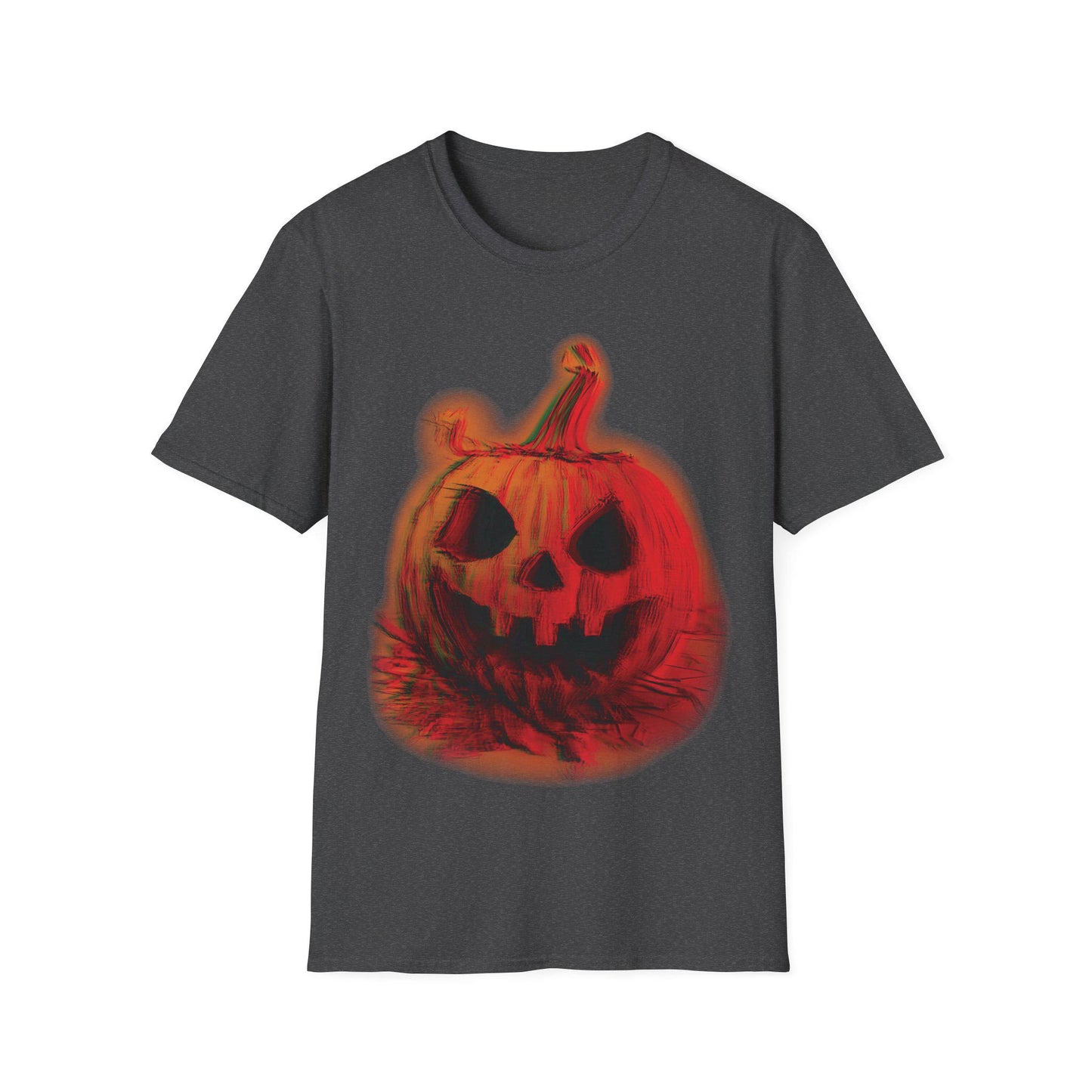 Anaglyph Pumpkin T-Shirt - Creepy Halloween Cotton Tee - Bold Graphic Shirt for Halloween Lovers! Creepy and A bit off for fall.