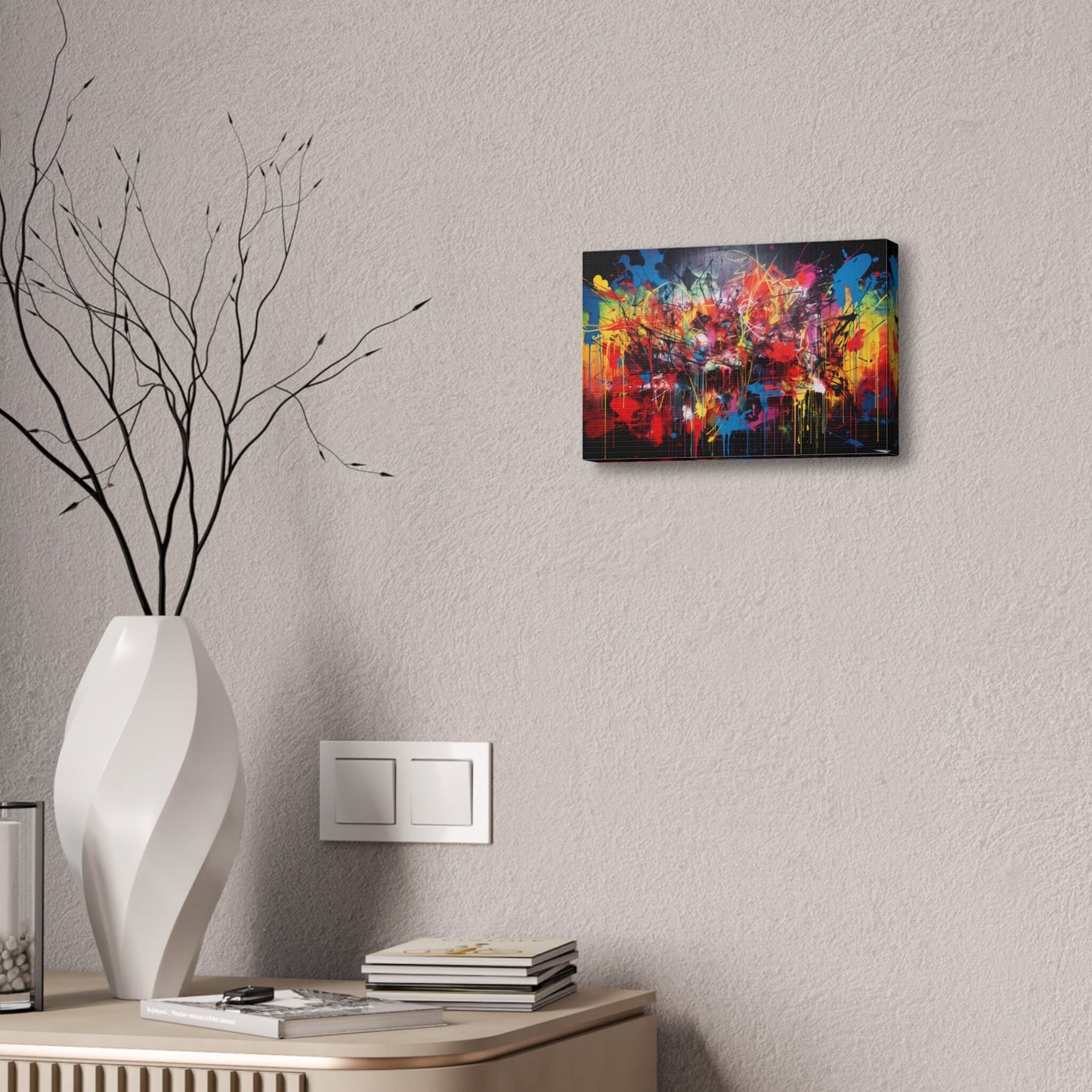 Unique College Dorm or New Apartment Wall Art | Multi-colored Graffiti Style print. Ai generated.