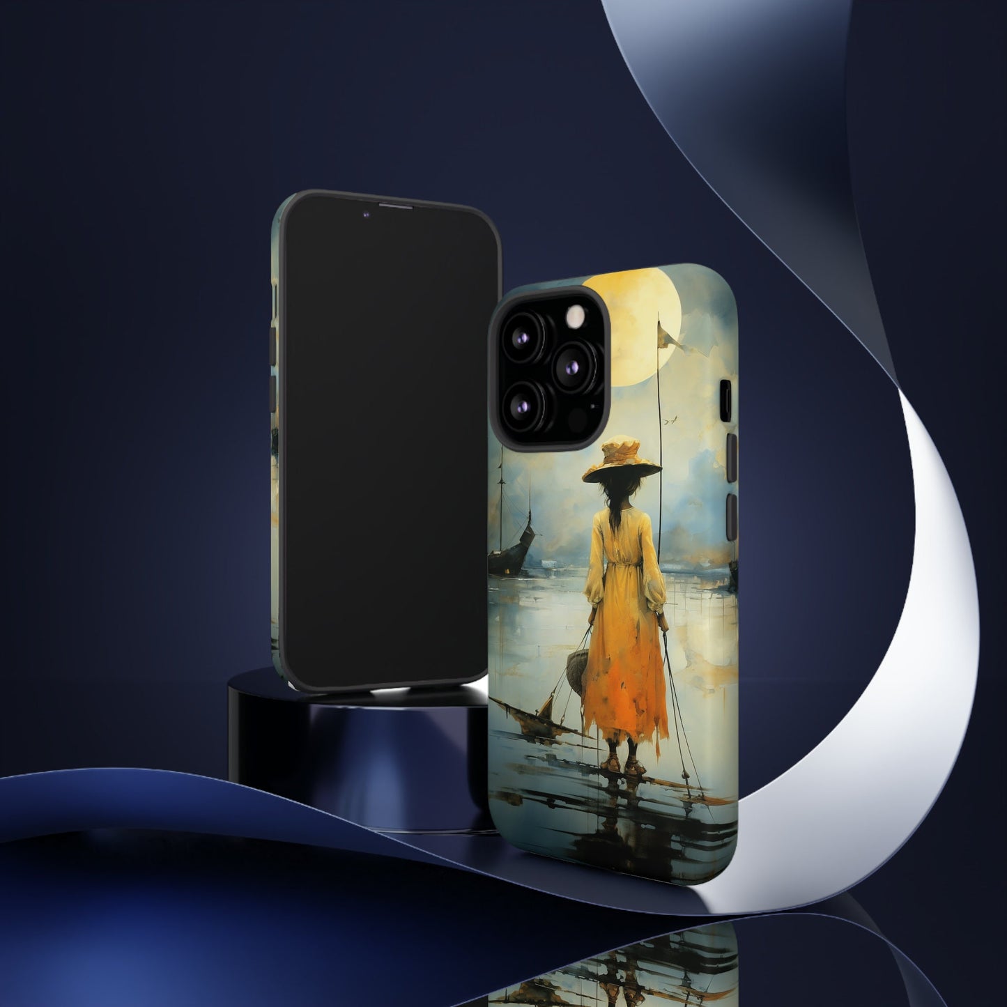 Beautiful and amazing gift for the holidays. Girl in a yellow dress on the beach. Unique iphone Tough Phone Case. Will have everyone talking