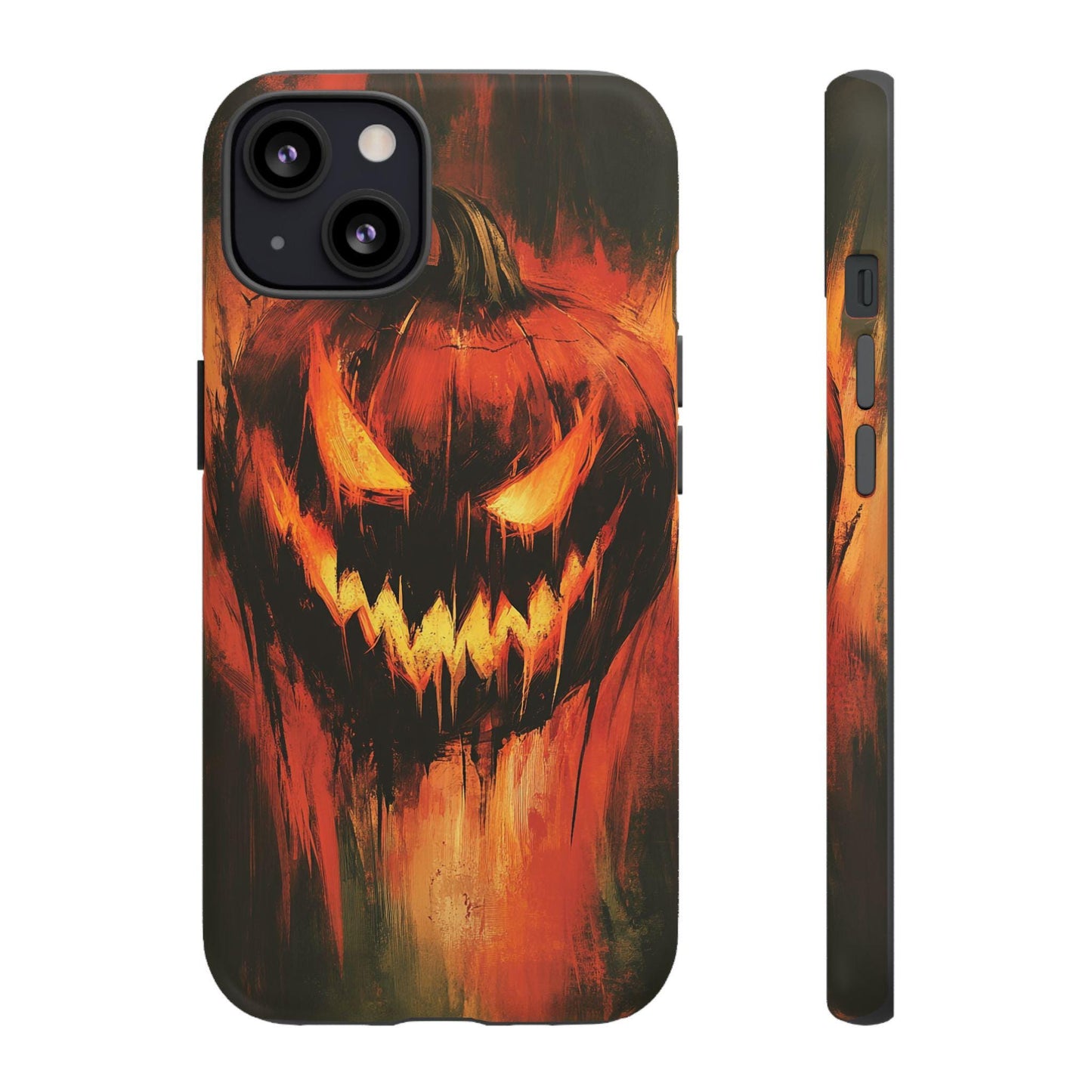 Spooky Pumpkin iPhone Case - Matte & Glossy Dual Layer Protective Cover for iphone, Samsung, Google Pixel