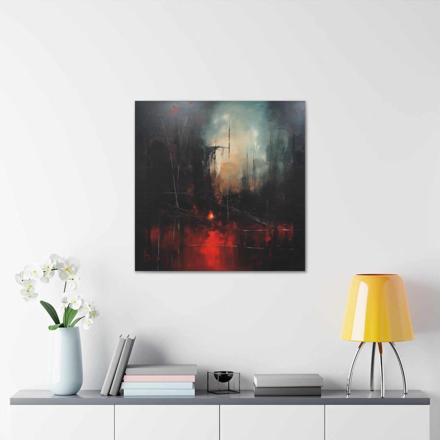Unique Wall Art for your Home, Apartment or Dorm Room. Abstract print #2 with light and dark colors mixed with red. Awesome painting 4 U.