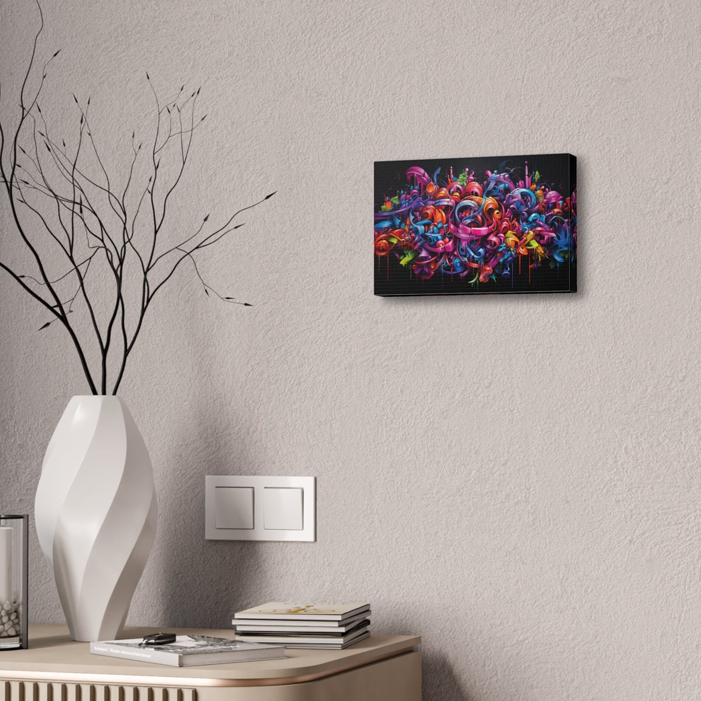 Unique College Dorm or New Apartment Wall Art | Multi-colored Graffiti Style print 2. Ai generated.