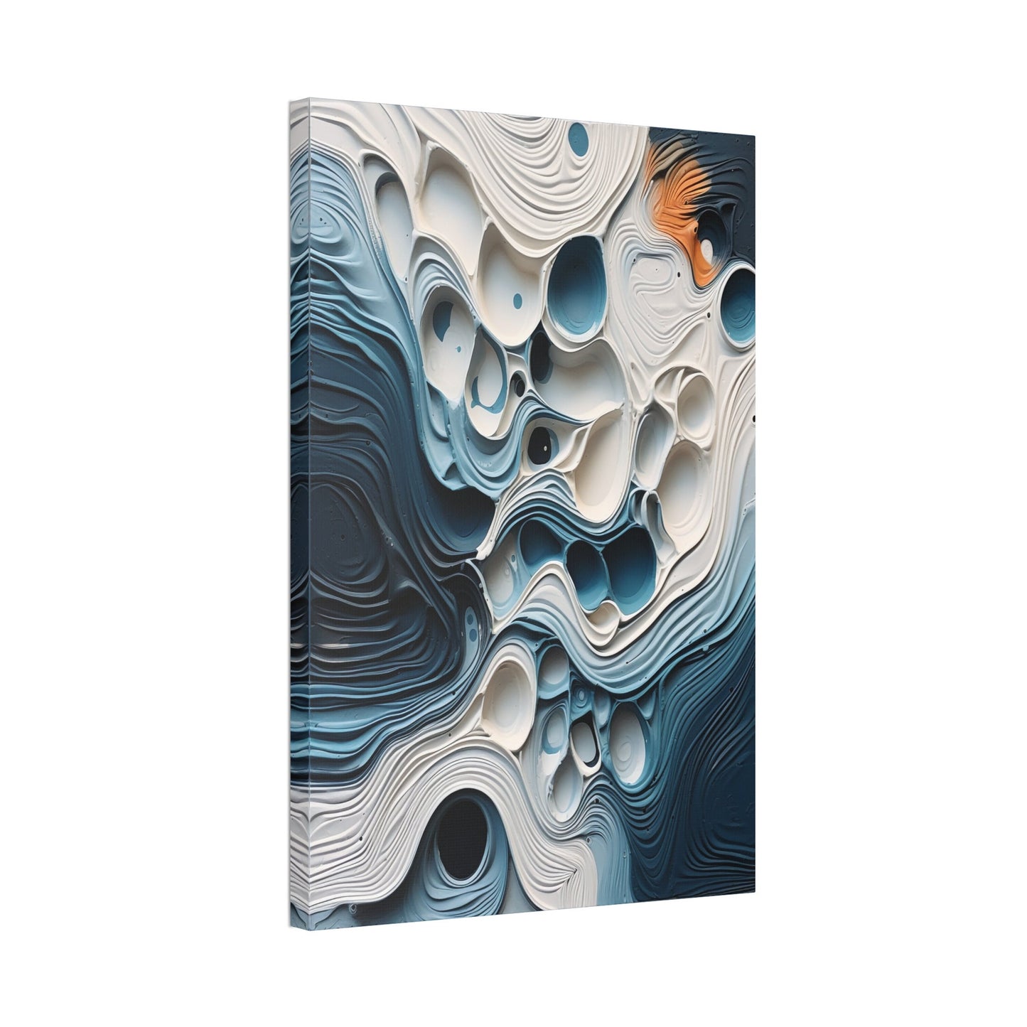 Abstract Blue and White 3D Paper Art - Modern Wall Decor - Unique Geometric Design - Contemporary Home Decor