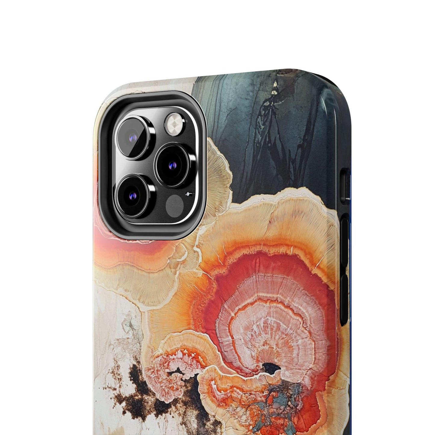 Abstract Fungal Inspired Phone Cases, Tough Samsung iPhone Cover, White Red Blue Orange Art Design