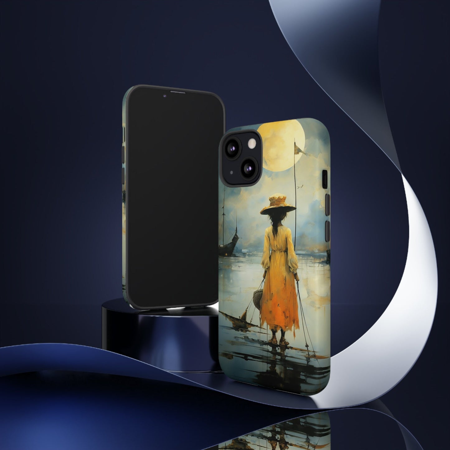 Beautiful and amazing gift for the holidays. Girl in a yellow dress on the beach. Unique iphone Tough Phone Case. Will have everyone talking