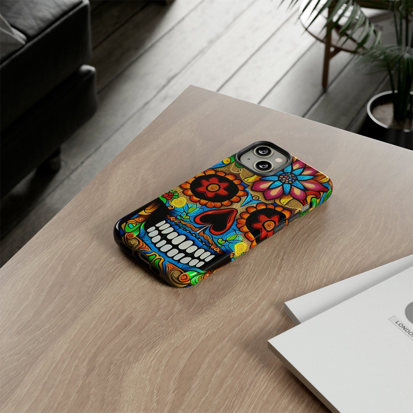 Perfect gift for the person that has it all. Help them stand out with this Stained Glass Sugar Skull (#2) iphone Tough Case. 4 Artists.