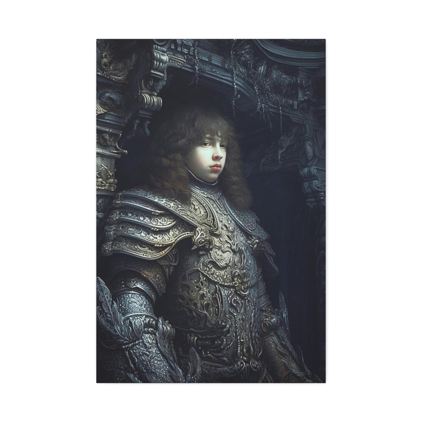 Spooky Version of Sustermans, Portrait of Prince Waldemar Christian of Denmar.  Ai art mixing styles with Giger & other creepy artists.