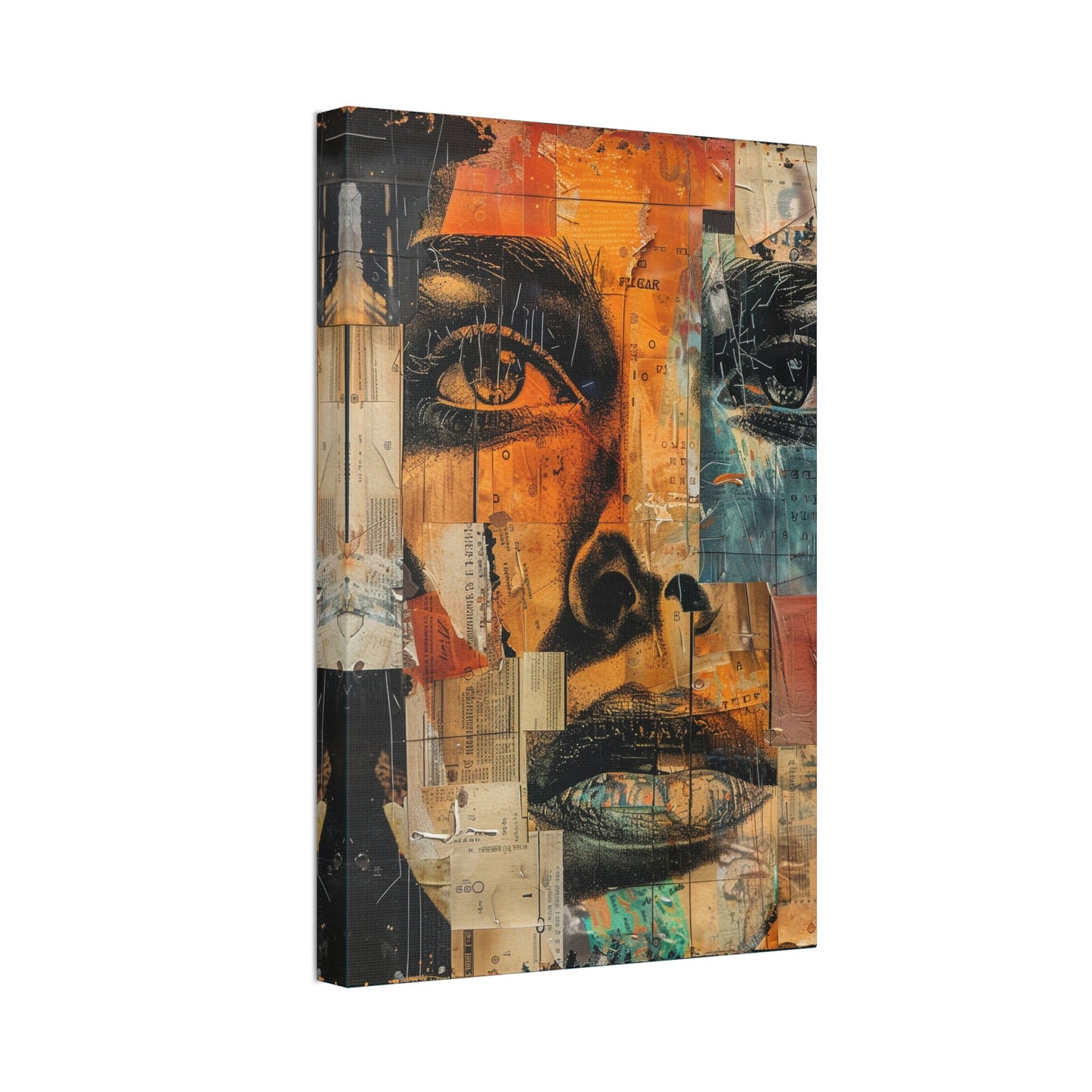 Unique Wall Art for your Home, Apartment, Room. Close up portrait of a woman. Paper collage Inspired Home Decor.Thought Provoking.