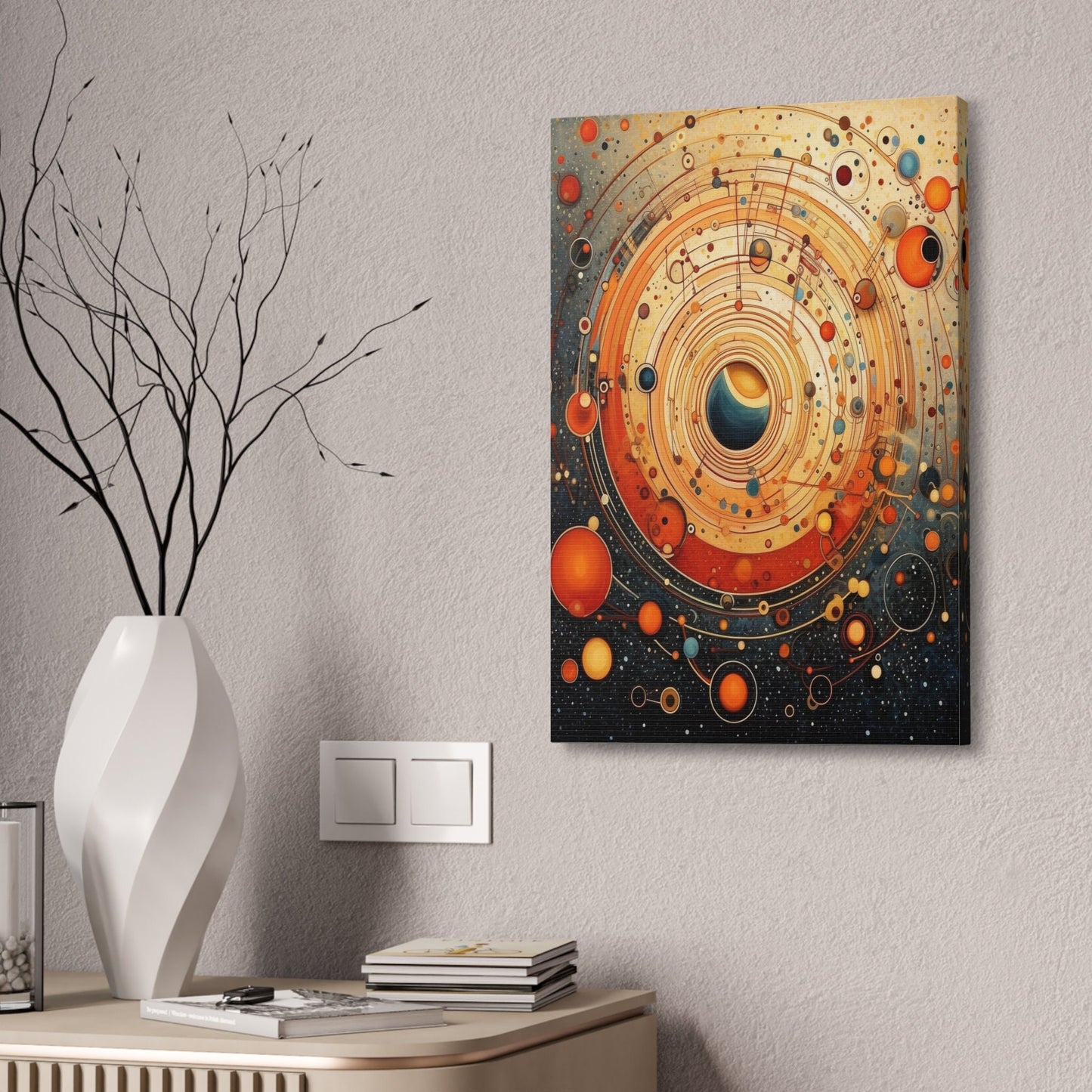 Unique College Dorm or New Apartment Wall Art | Abstract universe inspired by Several Circles by Kandinsky. Ai generated digital painting.